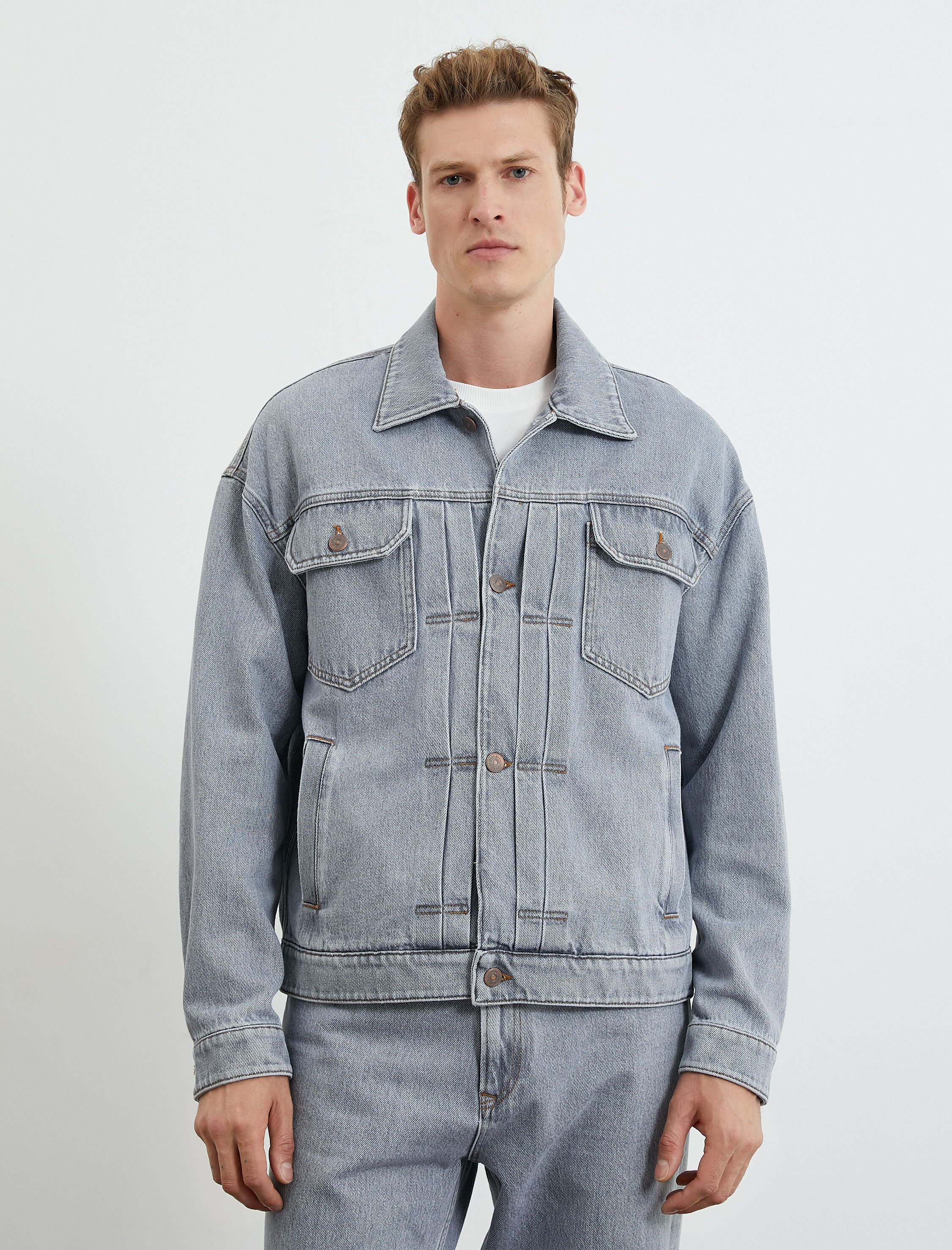   Kot Ceket Düğmeli Cep Detaylı Klasik Yaka