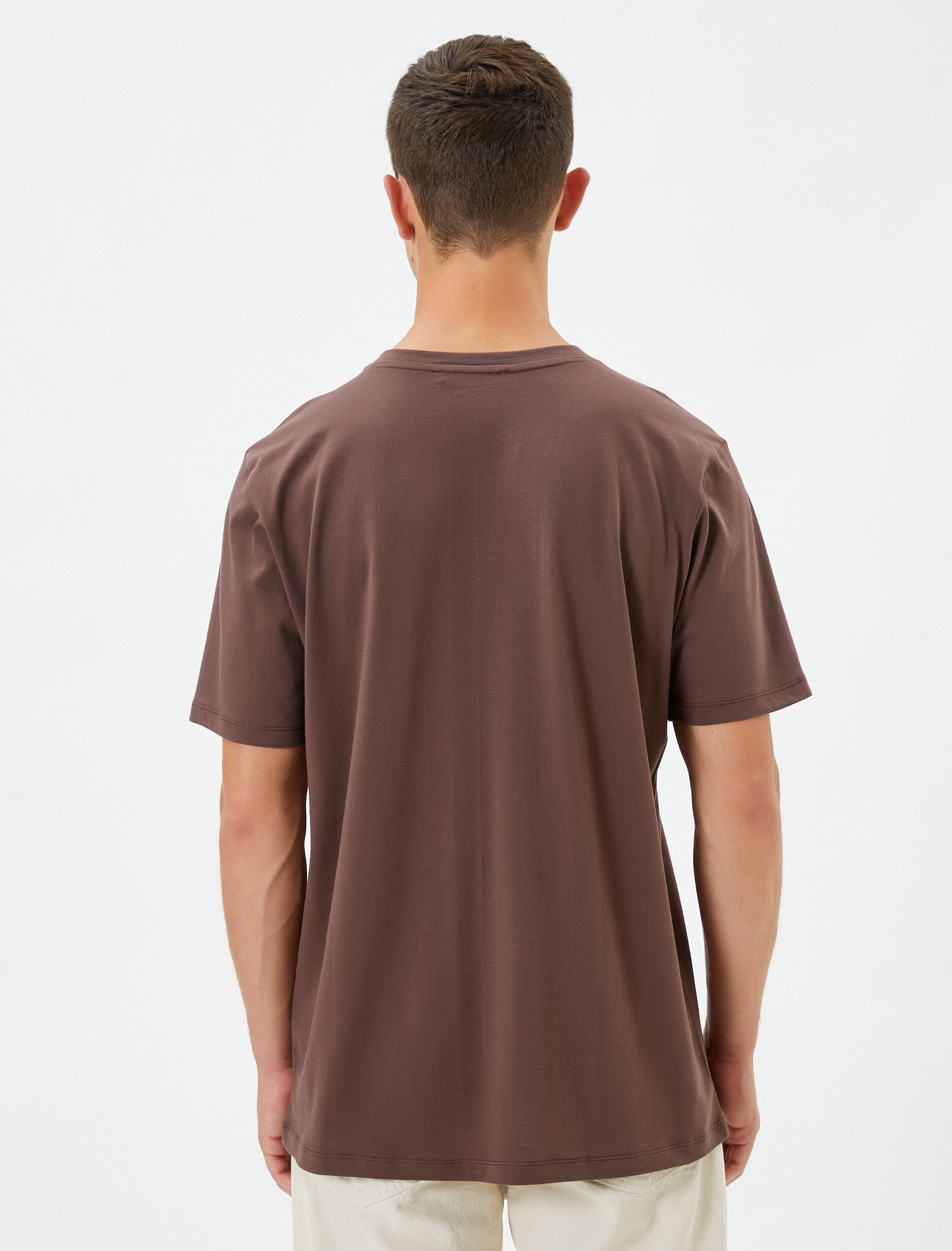   Slogan Baskılı Tişört Bisiklet Yaka Kısa Kollu Pamuklu