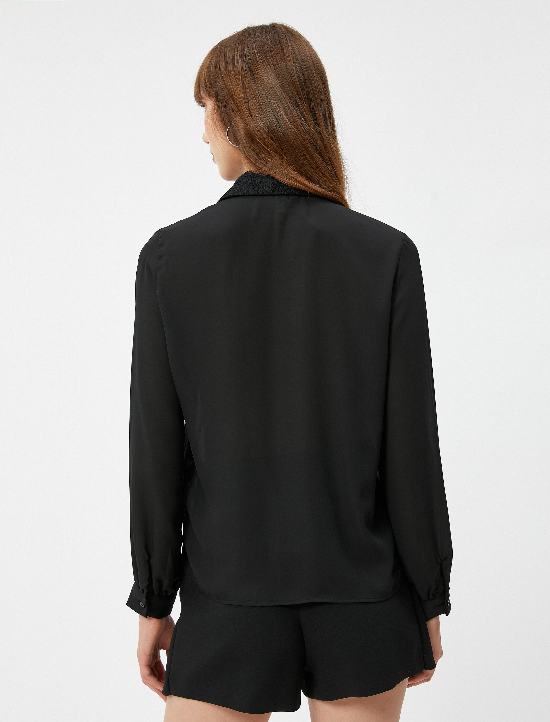   Klasik Gömlek Uzun Kollu Dokulu Yaka Düğmeli