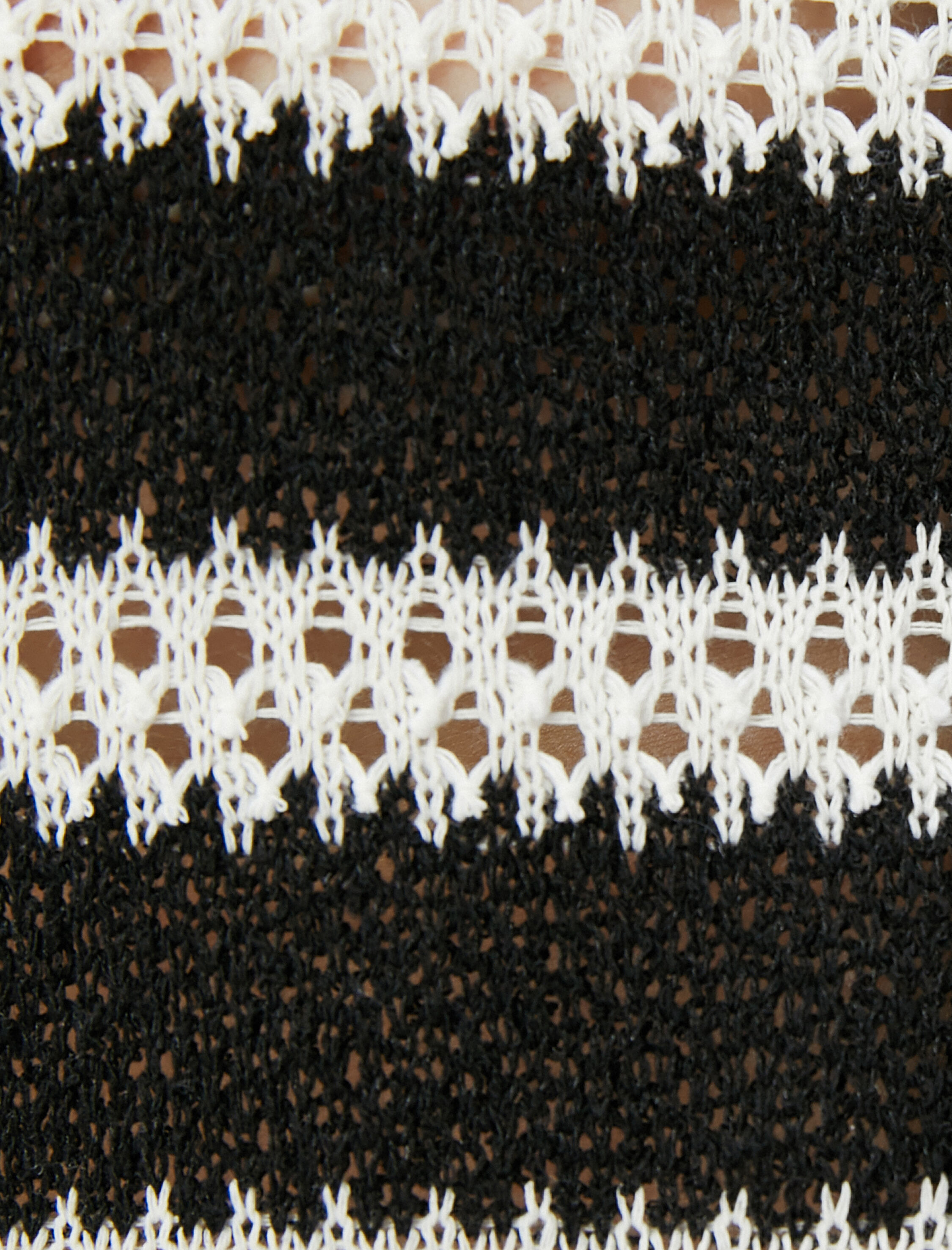   Polo Yaka Hırka Düğmeli Uzun Kollu Ajurlu