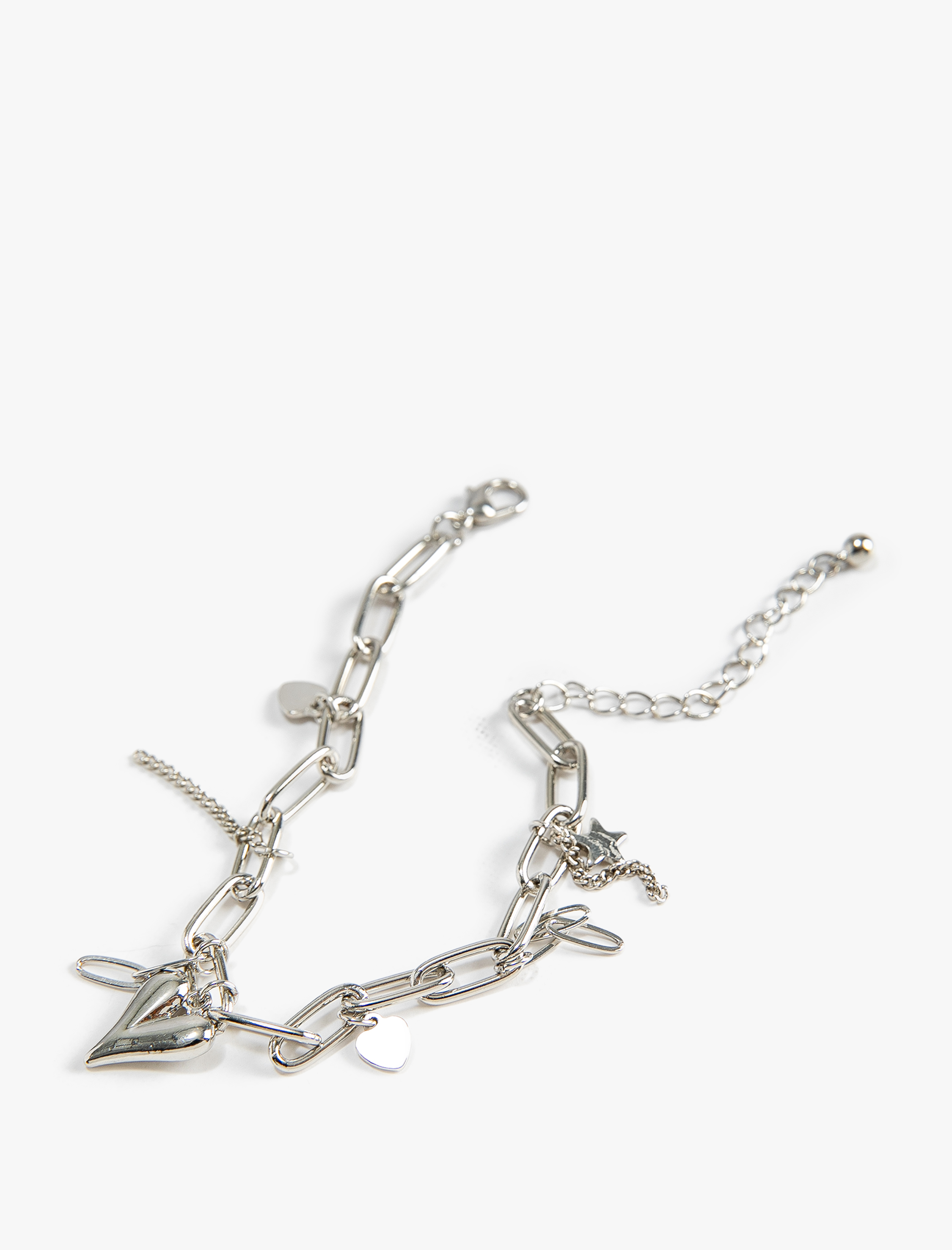  Kadın Kalpli Zincir Bileklik Metal