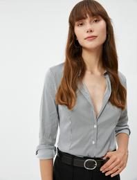 Slim Fit Gömlek Uzun Kollu Düğmeli Basic