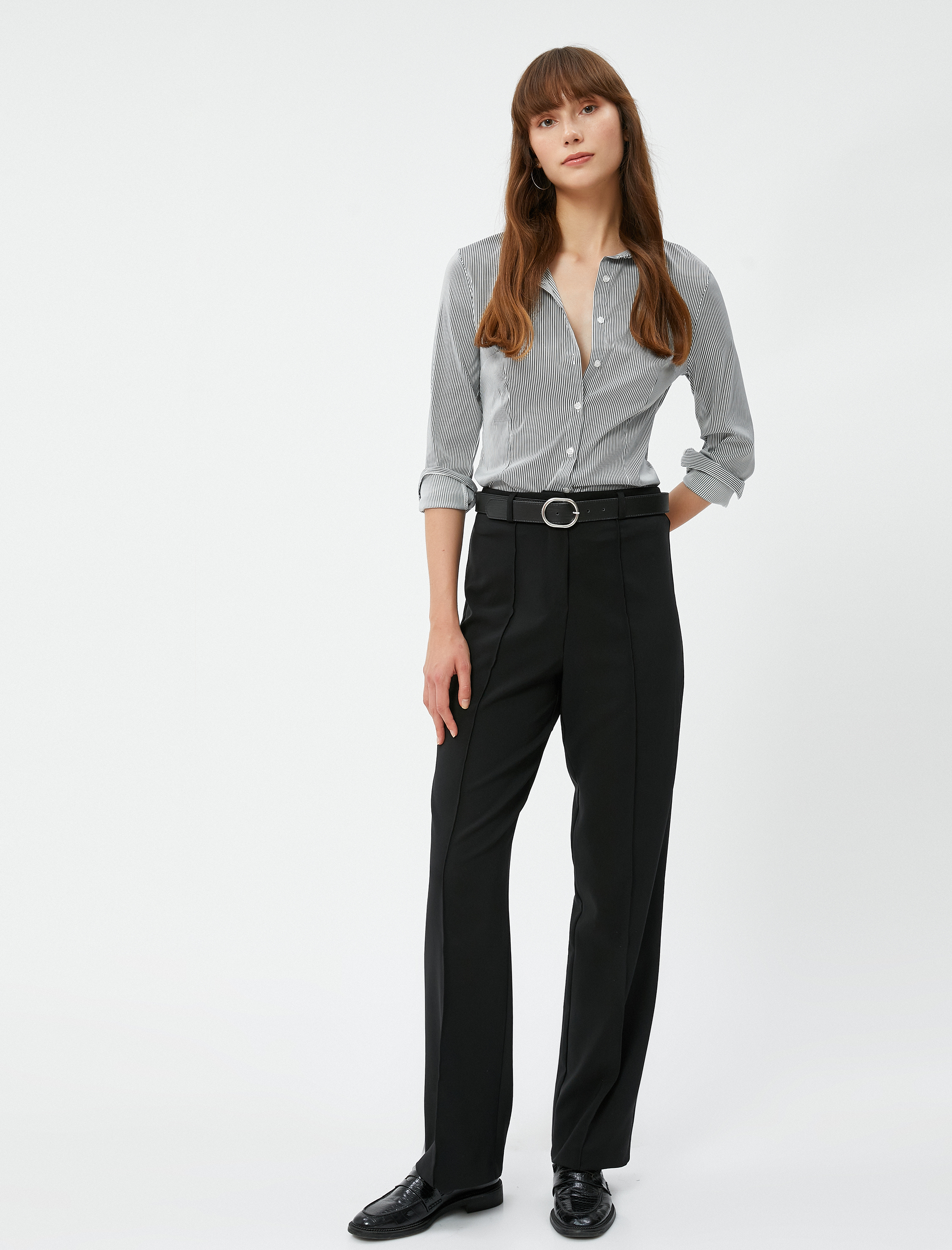   Slim Fit Gömlek Uzun Kollu Düğmeli Basic