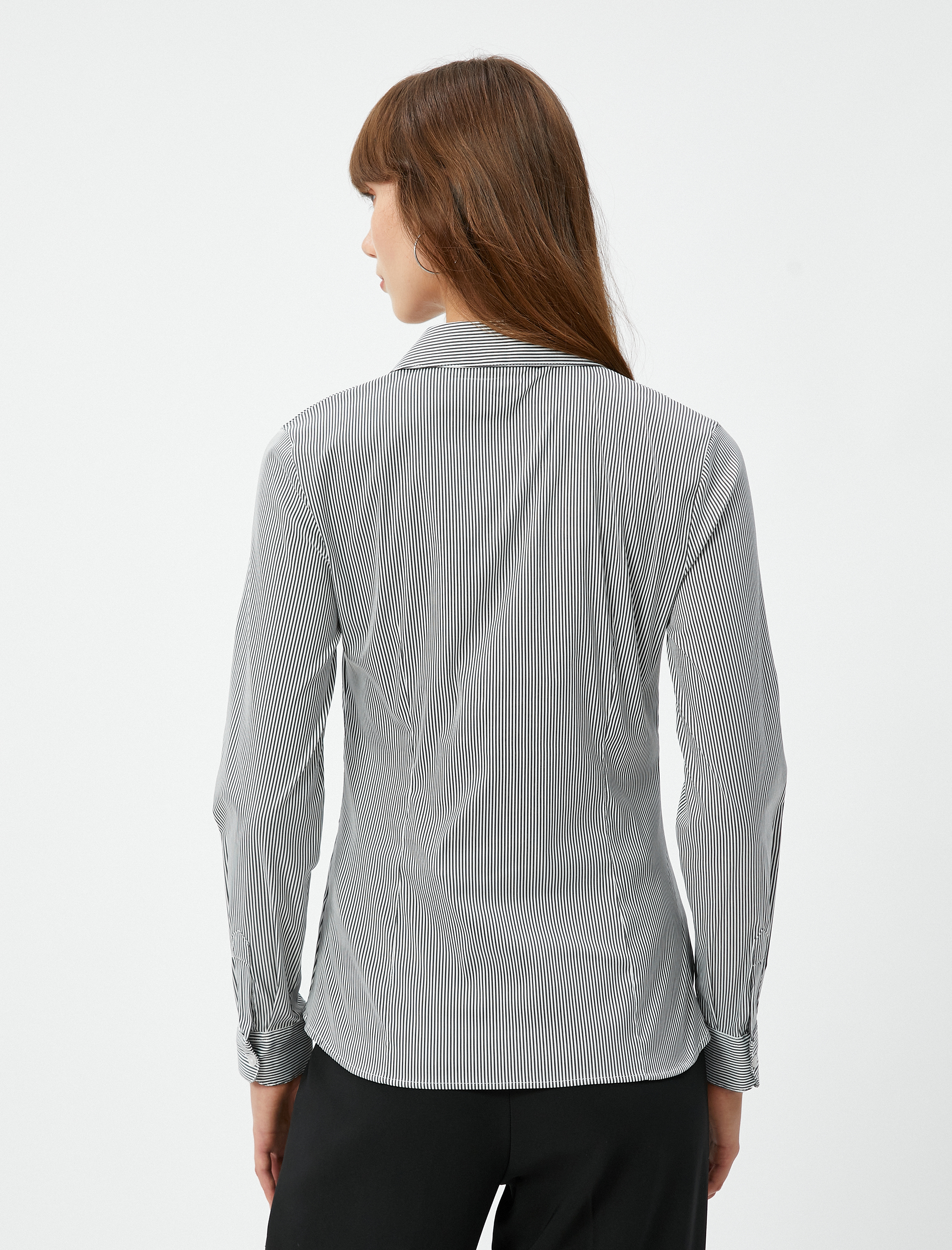   Slim Fit Gömlek Uzun Kollu Düğmeli Basic