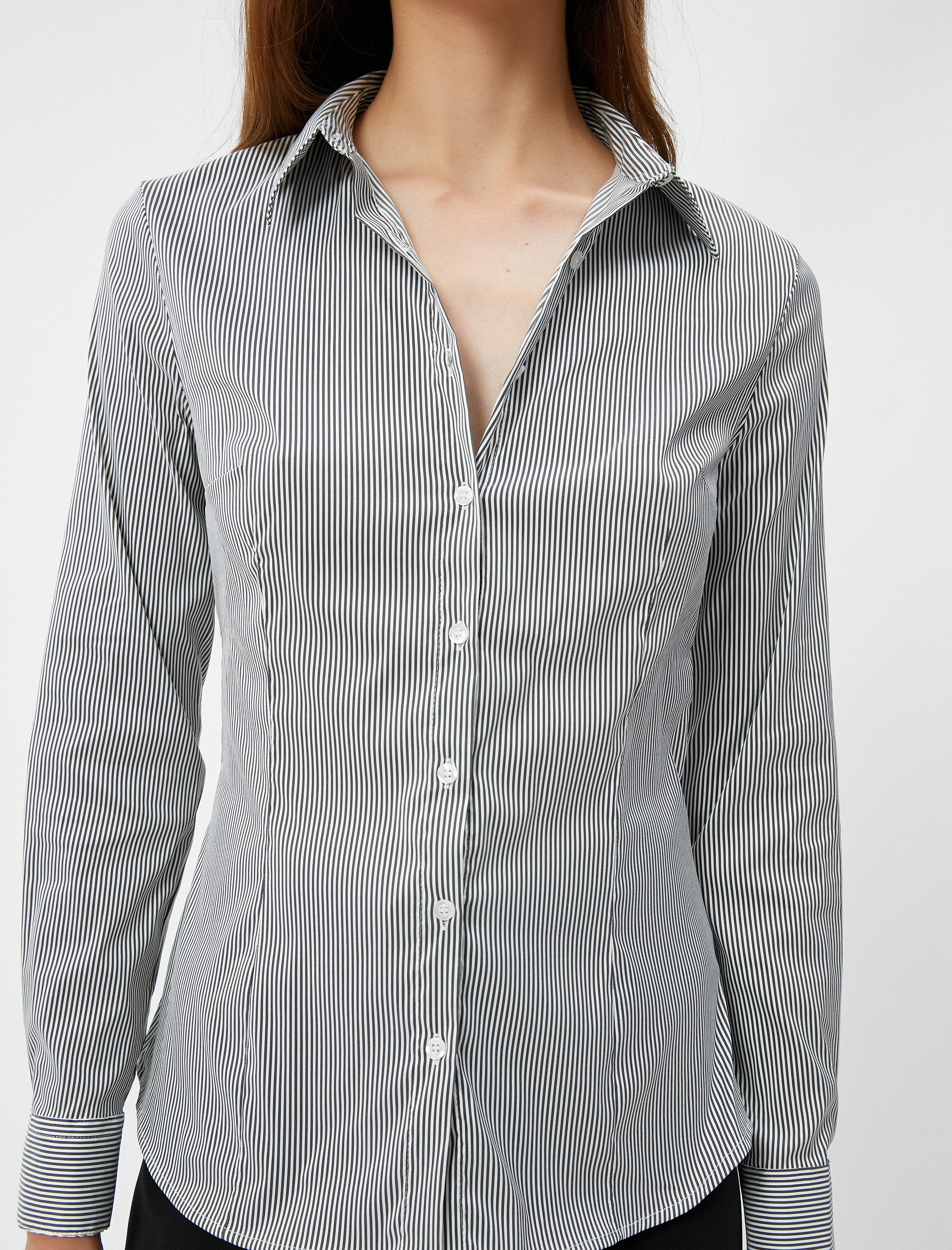   Slim Fit Gömlek Uzun Kollu Düğmeli Basic