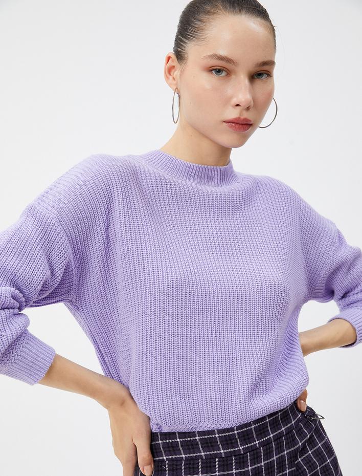  Basic Triko Kazak Yuvarlak Yaka Uzun Kollu