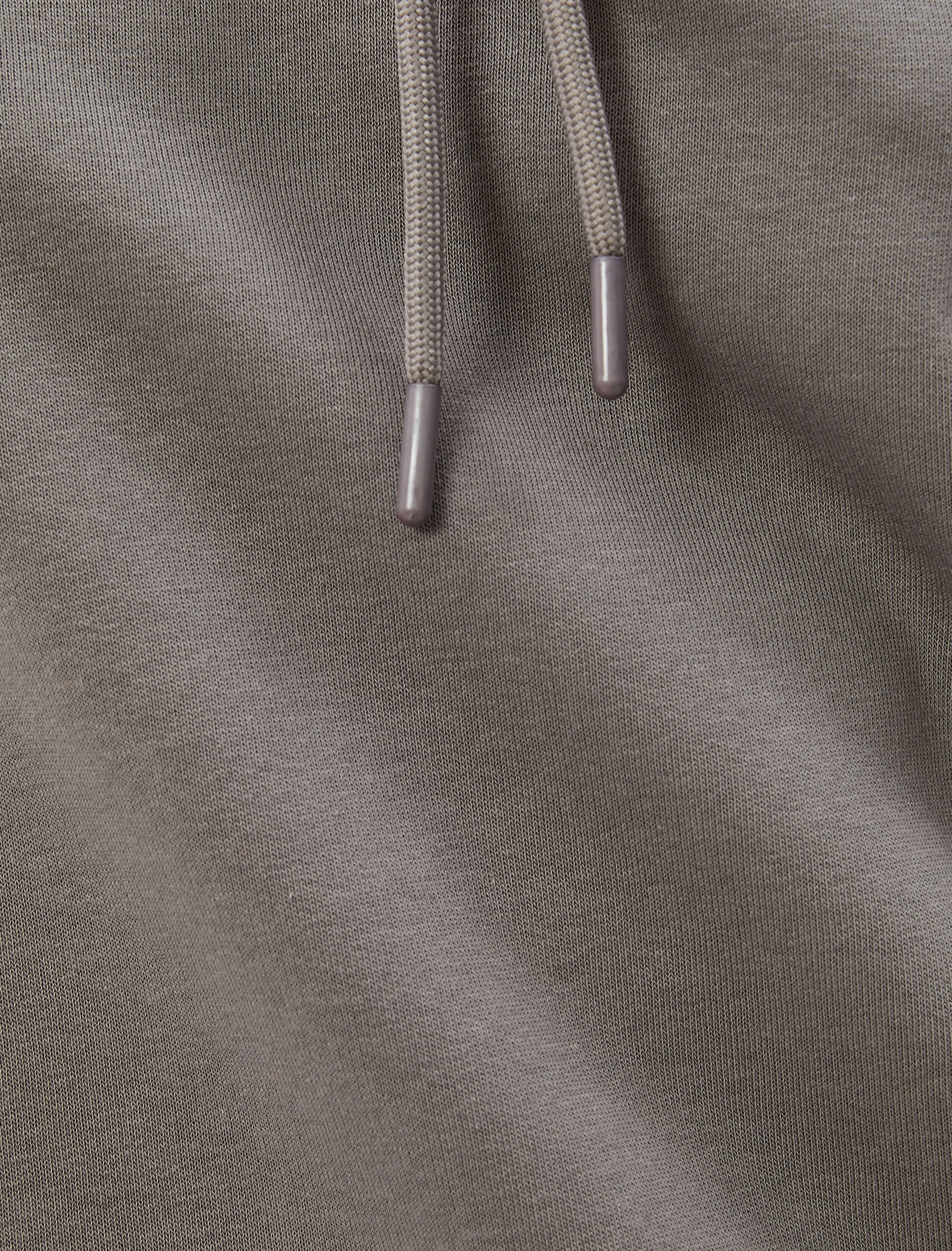   Kapşonlu Çizgili Sweatshirt Çift Kumaş Manşetli Pamuk Karışımlı