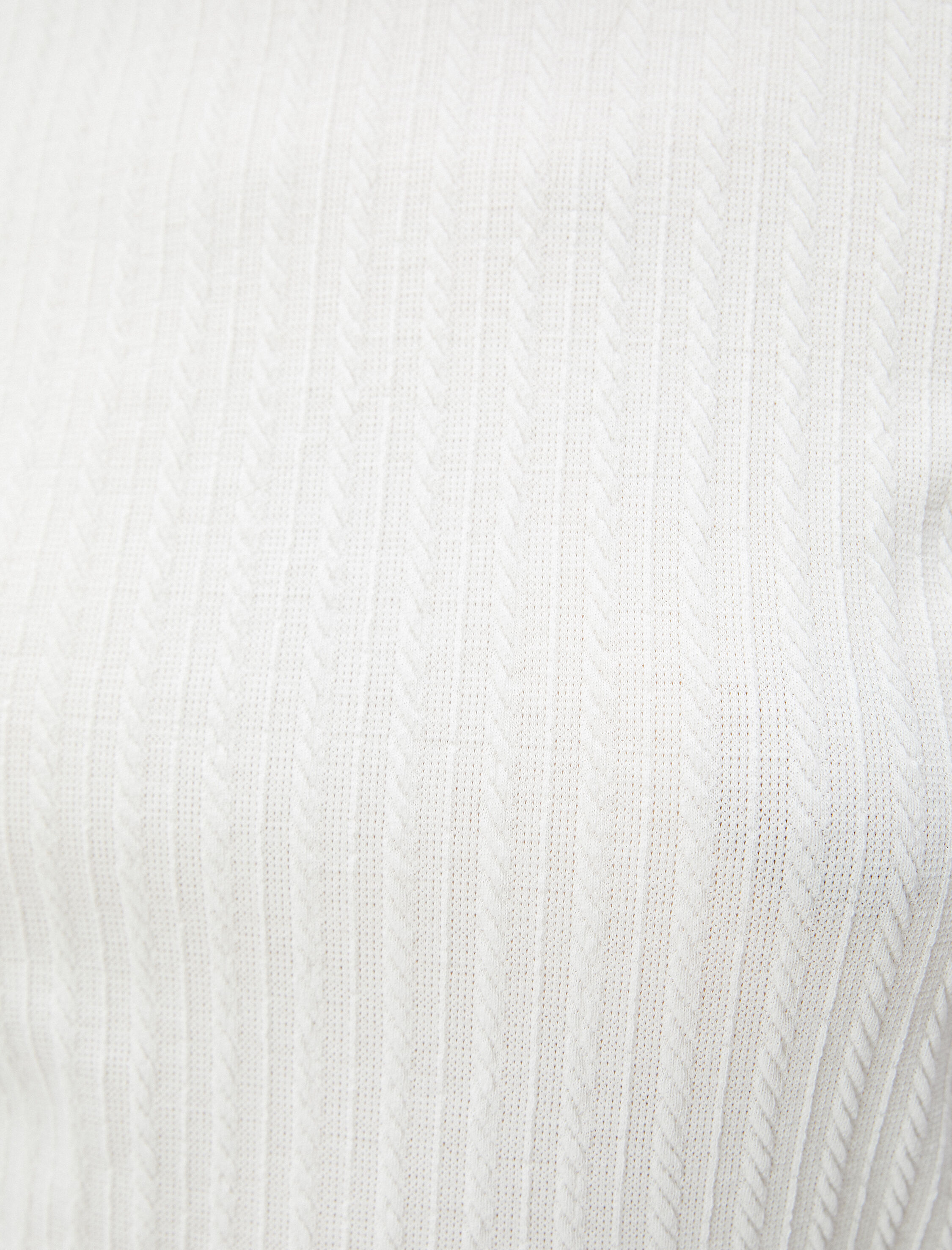   Kısa Kollu Tişört Dik Yaka Saç Örgüsü Desenli