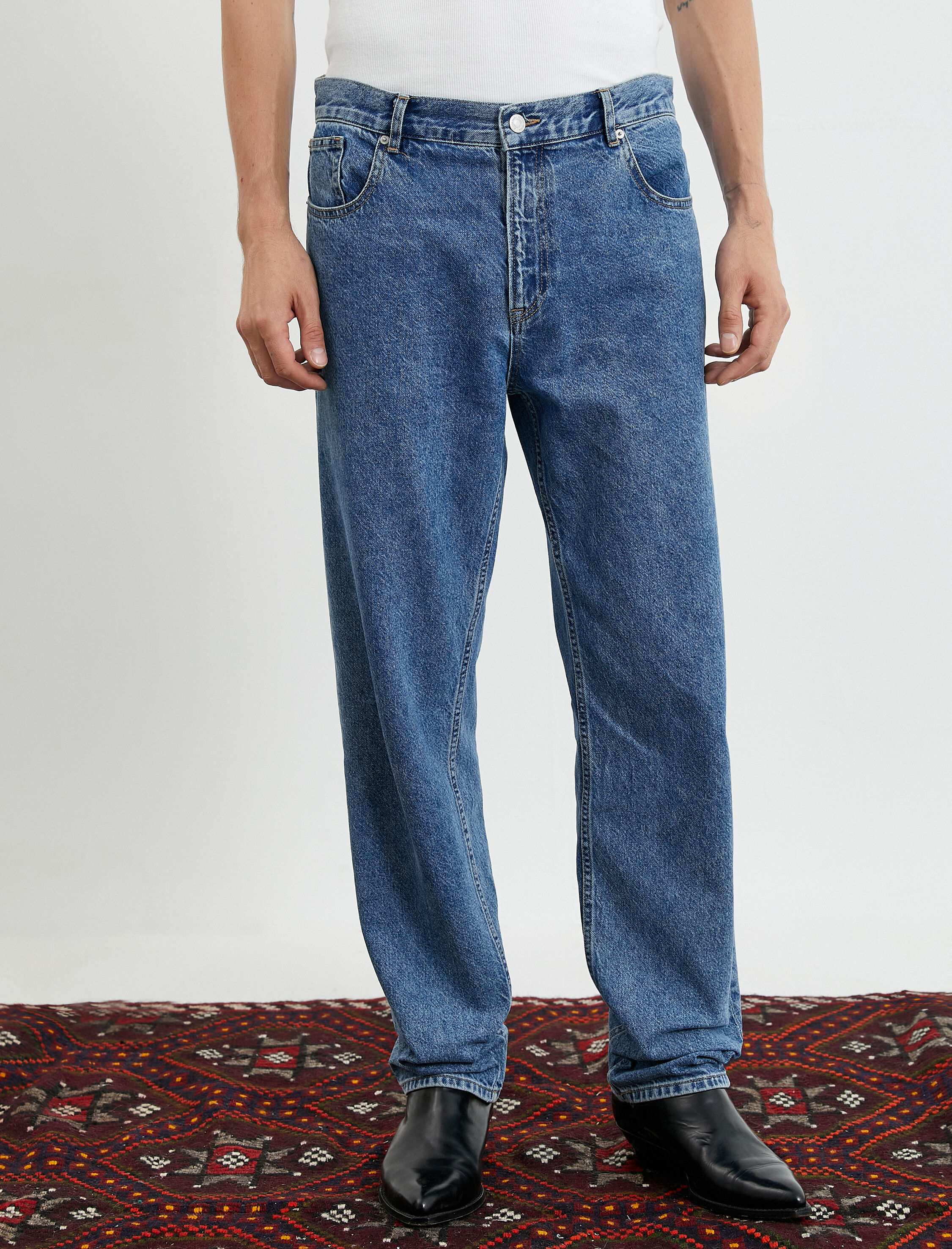   Straight Fit Boru Paça Kot Pantolon - Mark Jean