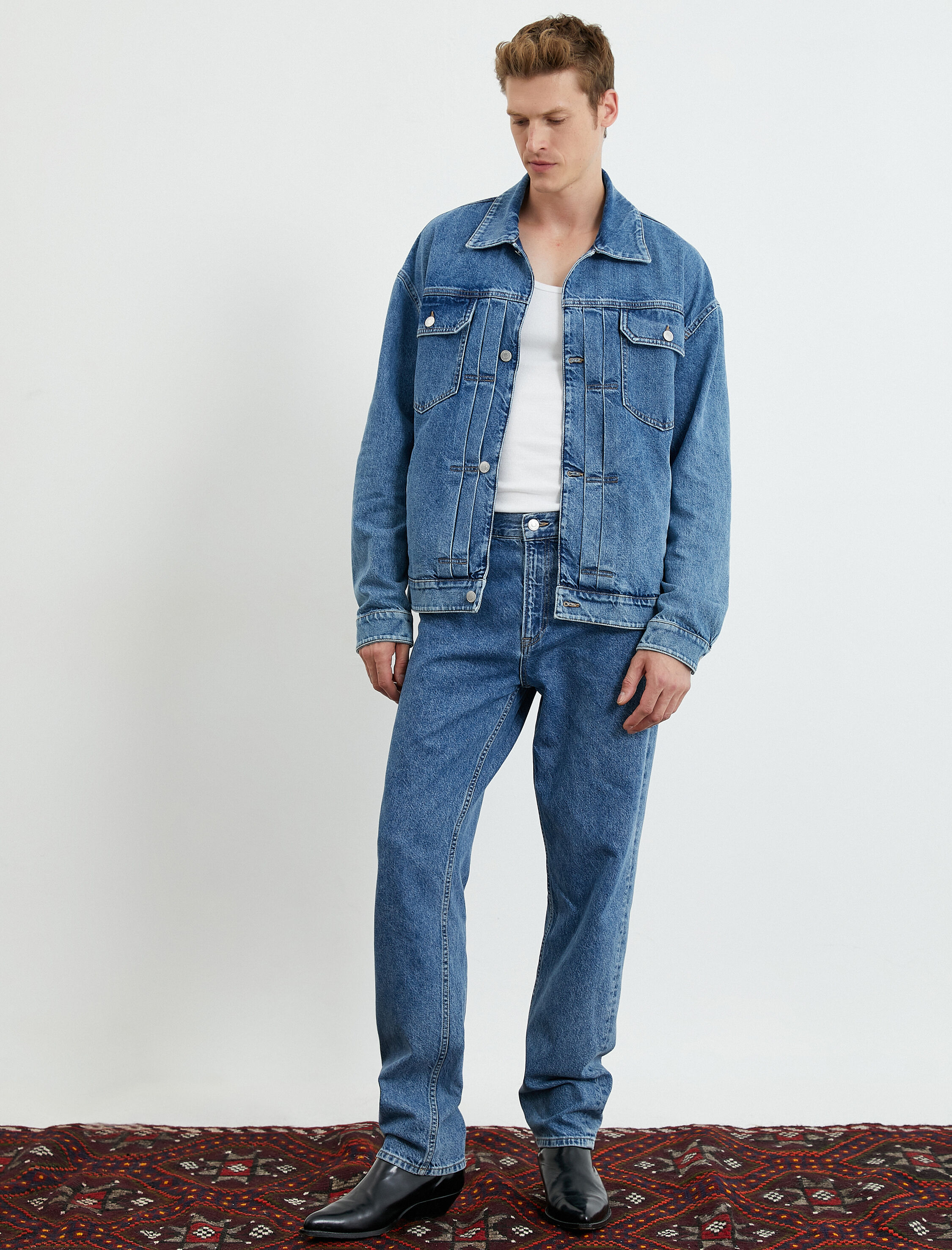   Straight Fit Boru Paça Kot Pantolon - Mark Jean