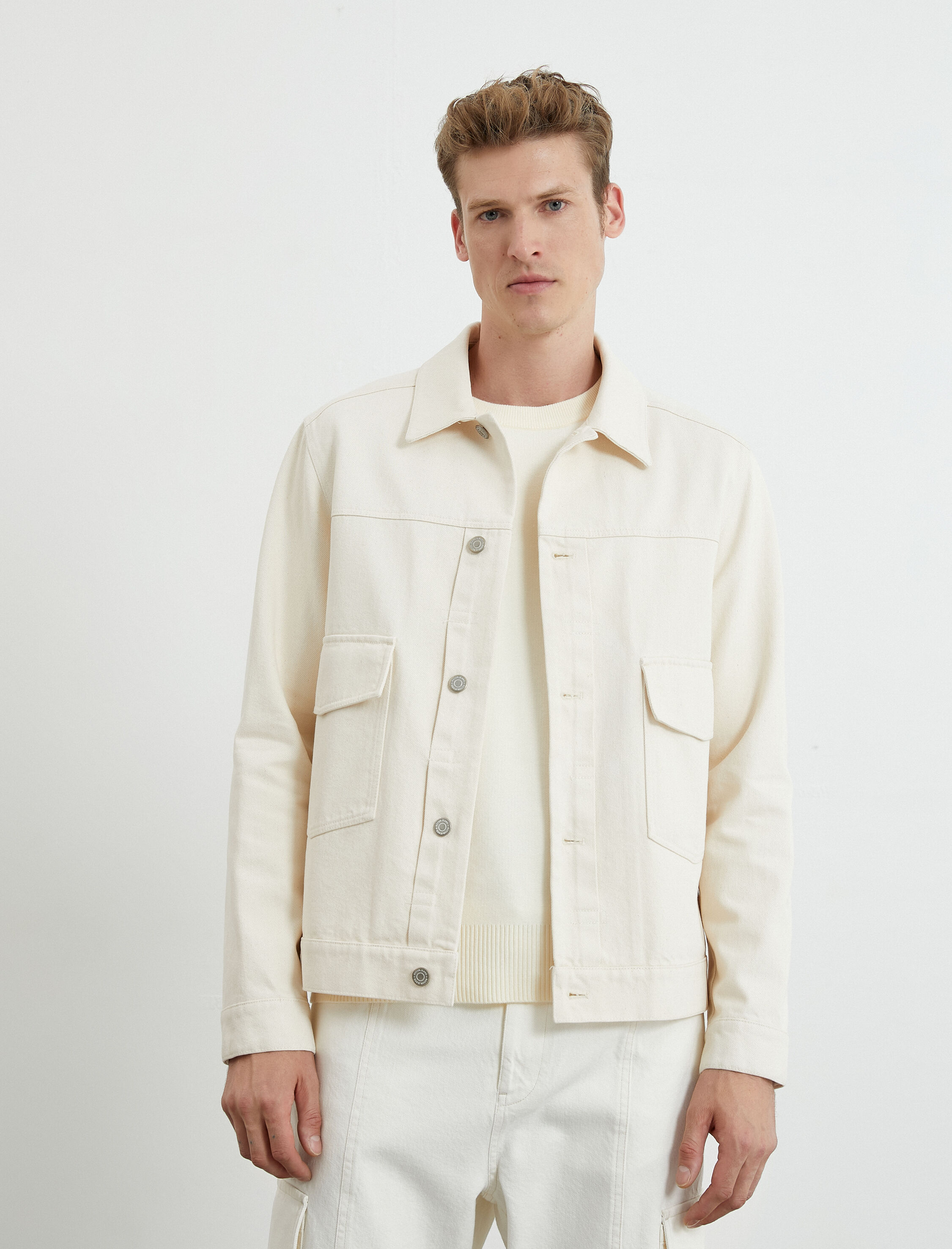   Kot Ceket Düğmeli Cep Detaylı Klasik Yaka