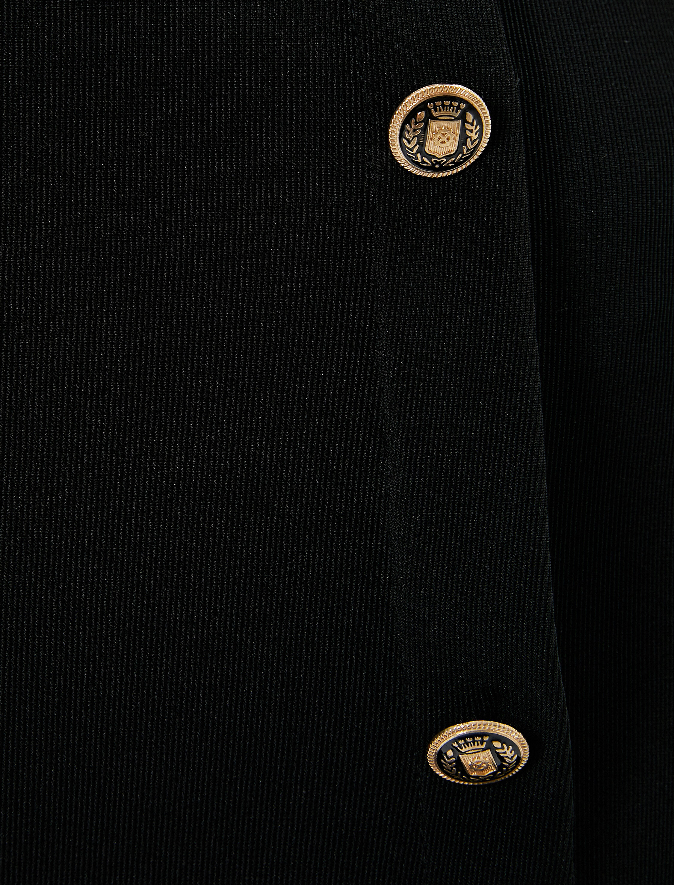 Mini Etek Gold Düğme Detaylı Normal Bel