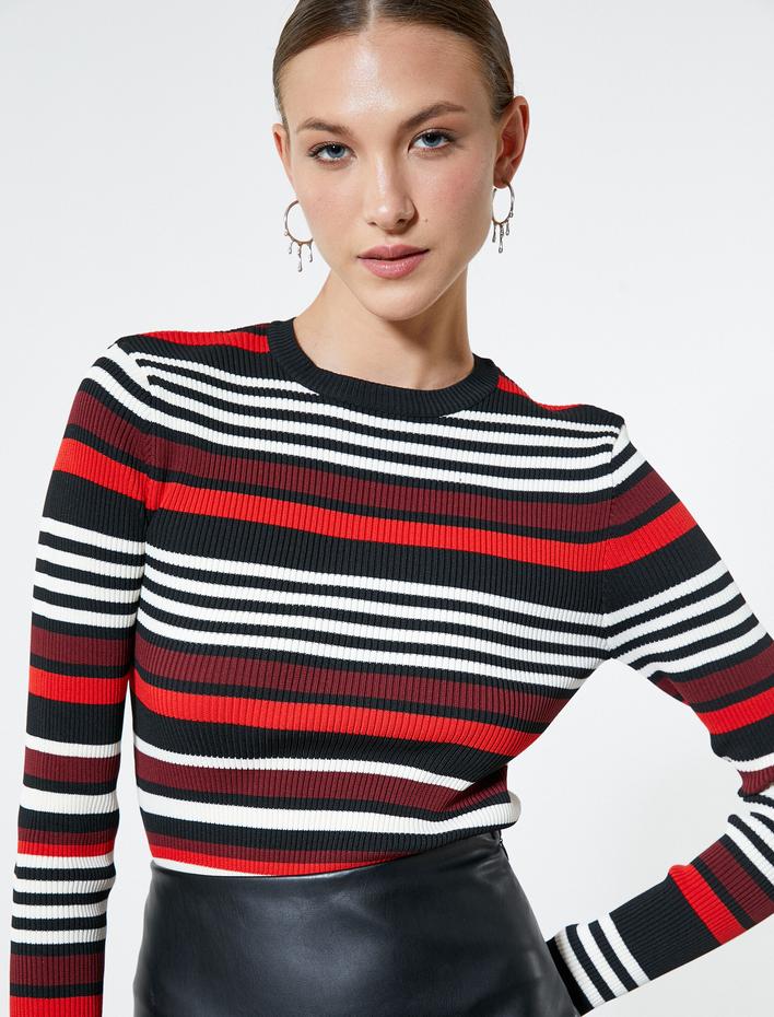  Triko Kazak Bisiklet Yaka Uzun Kollu Fitilli