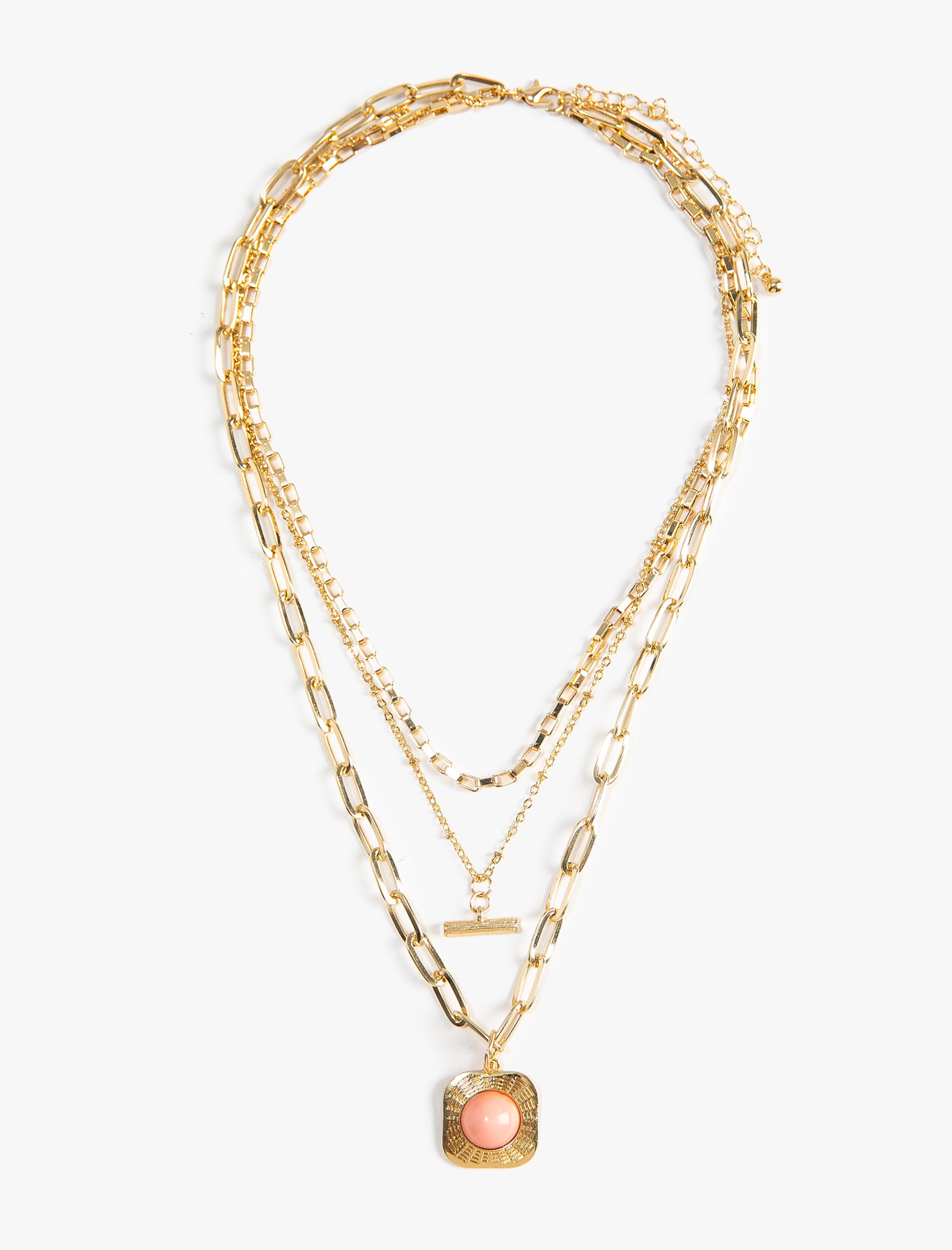  Kadın Zincir Kolye Katlı Taş Charm Detaylı