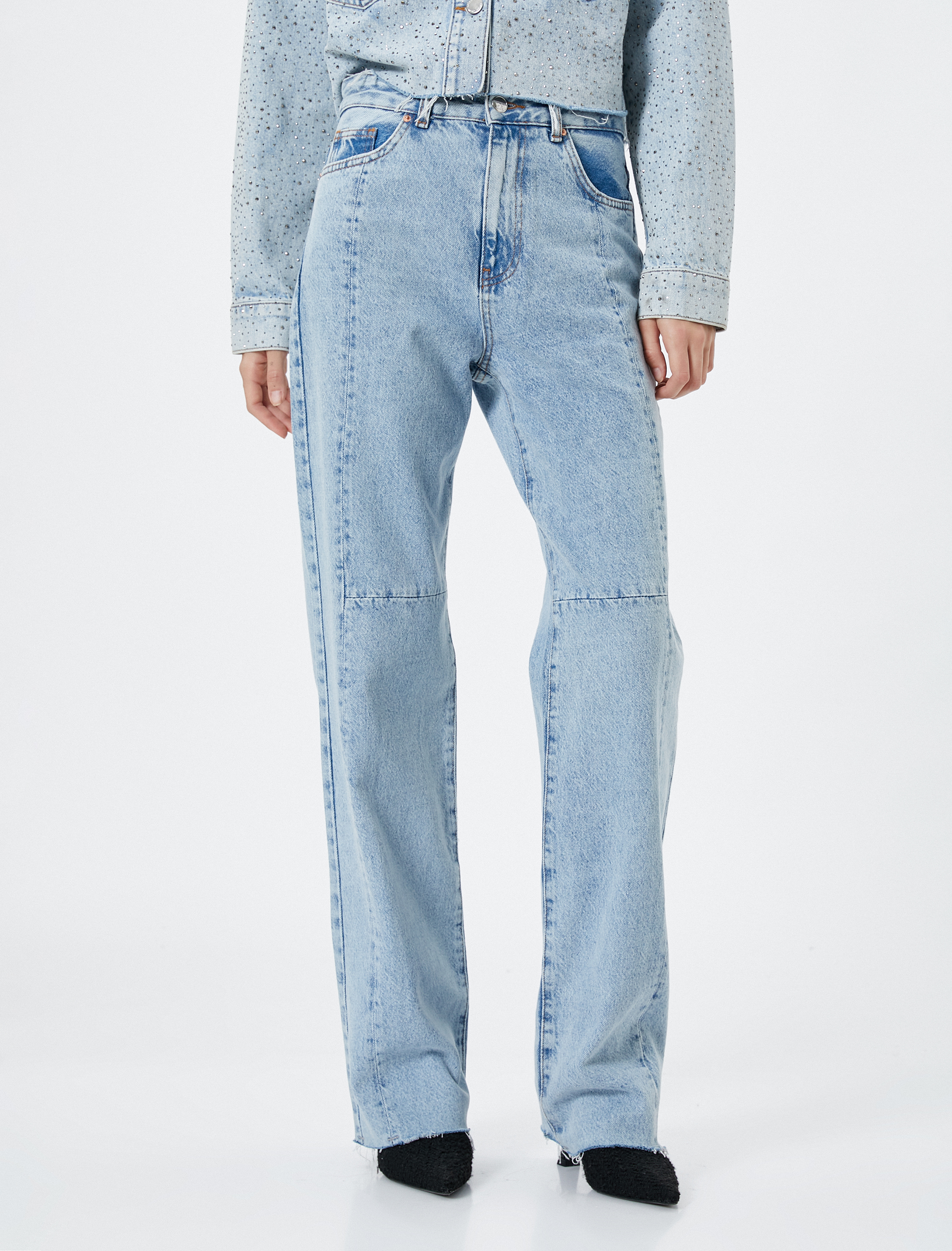   Düz Paça Kot Pantolon Yüksek Bel - Nora Jean