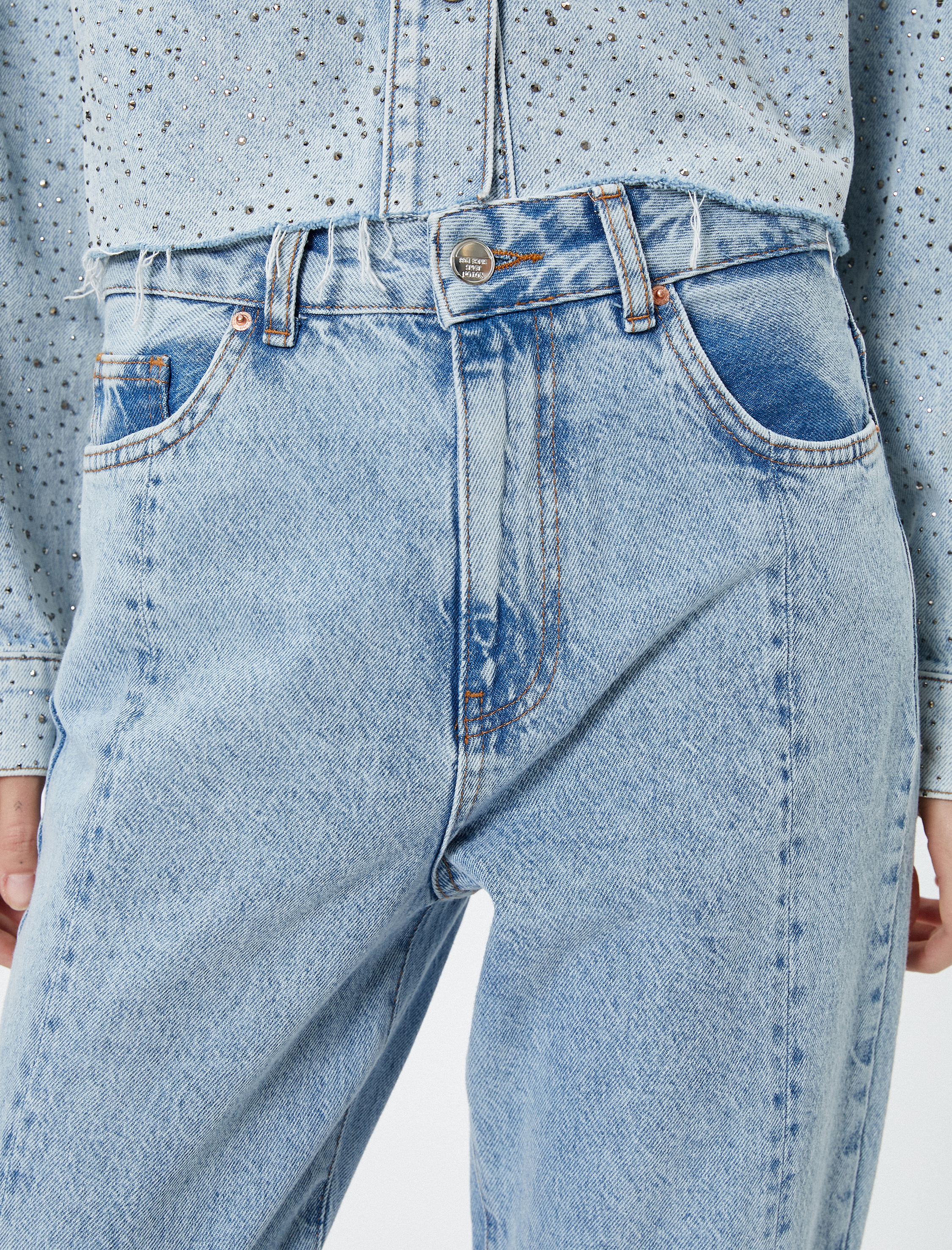   Düz Paça Kot Pantolon Yüksek Bel - Nora Jean