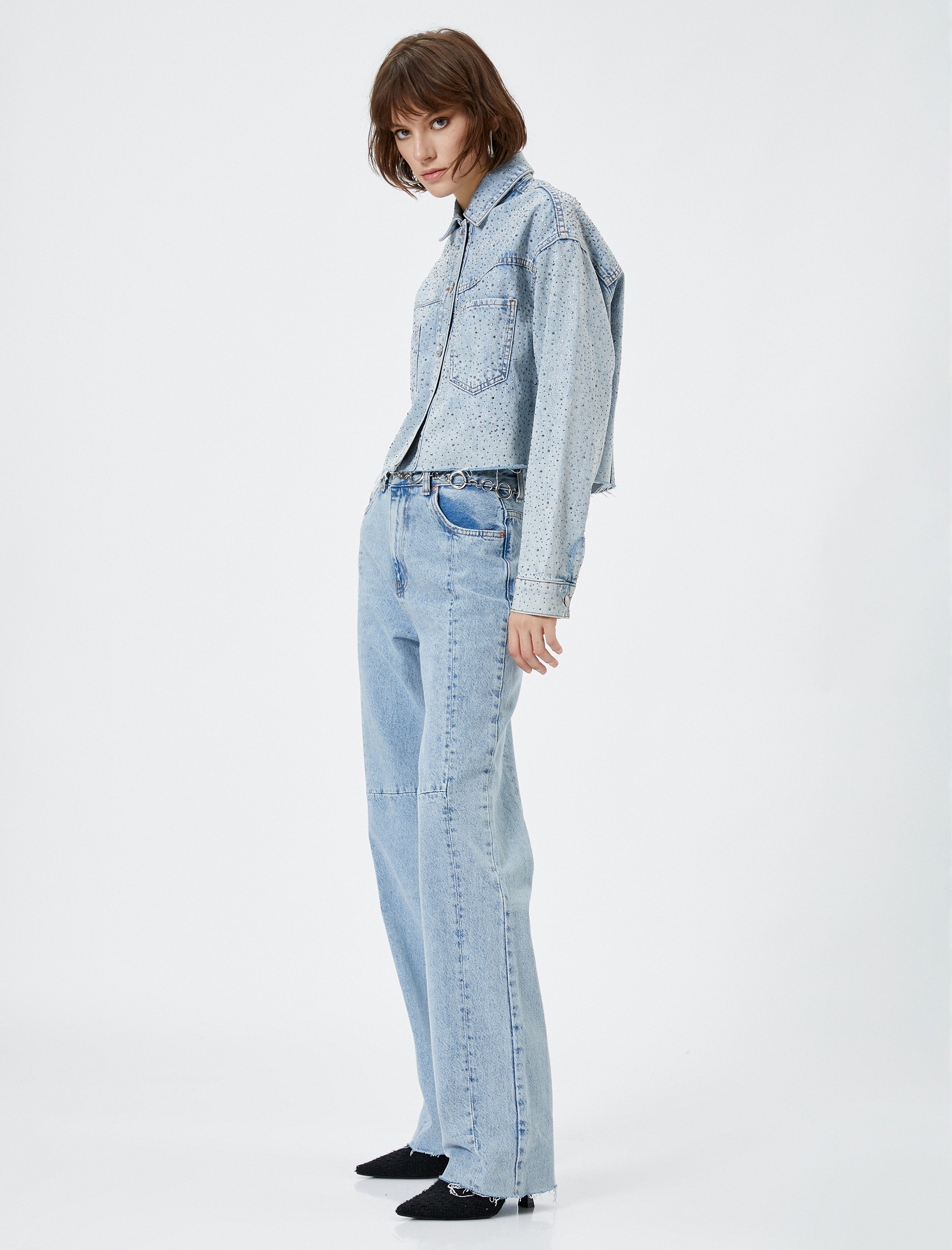   Düz Paça Kot Pantolon Yüksek Bel - Nora Jean