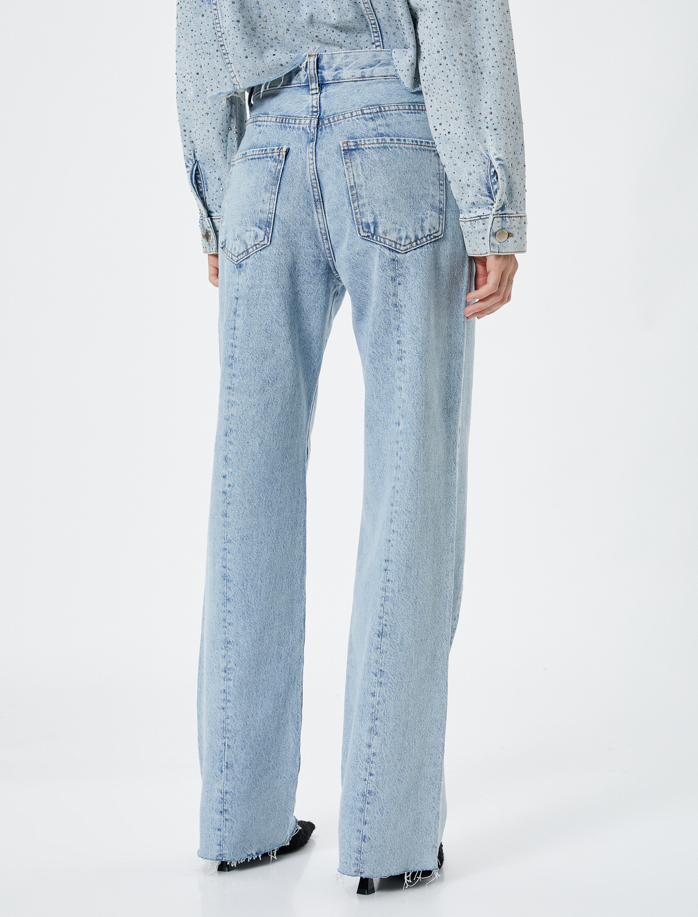   Düz Paça Kot Pantolon Yüksek Bel - Nora Jean