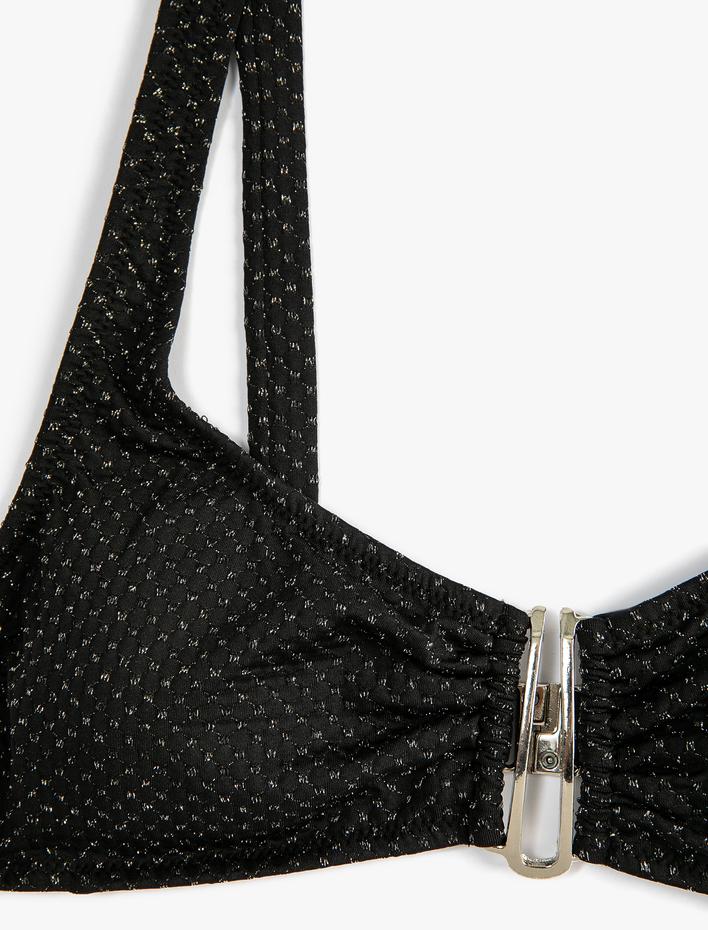  Simli Bikini Üstü Metal Aksesuarlı Kalın Askılı