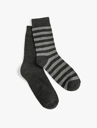 Çizgili Soket Çorap Seti 2'li