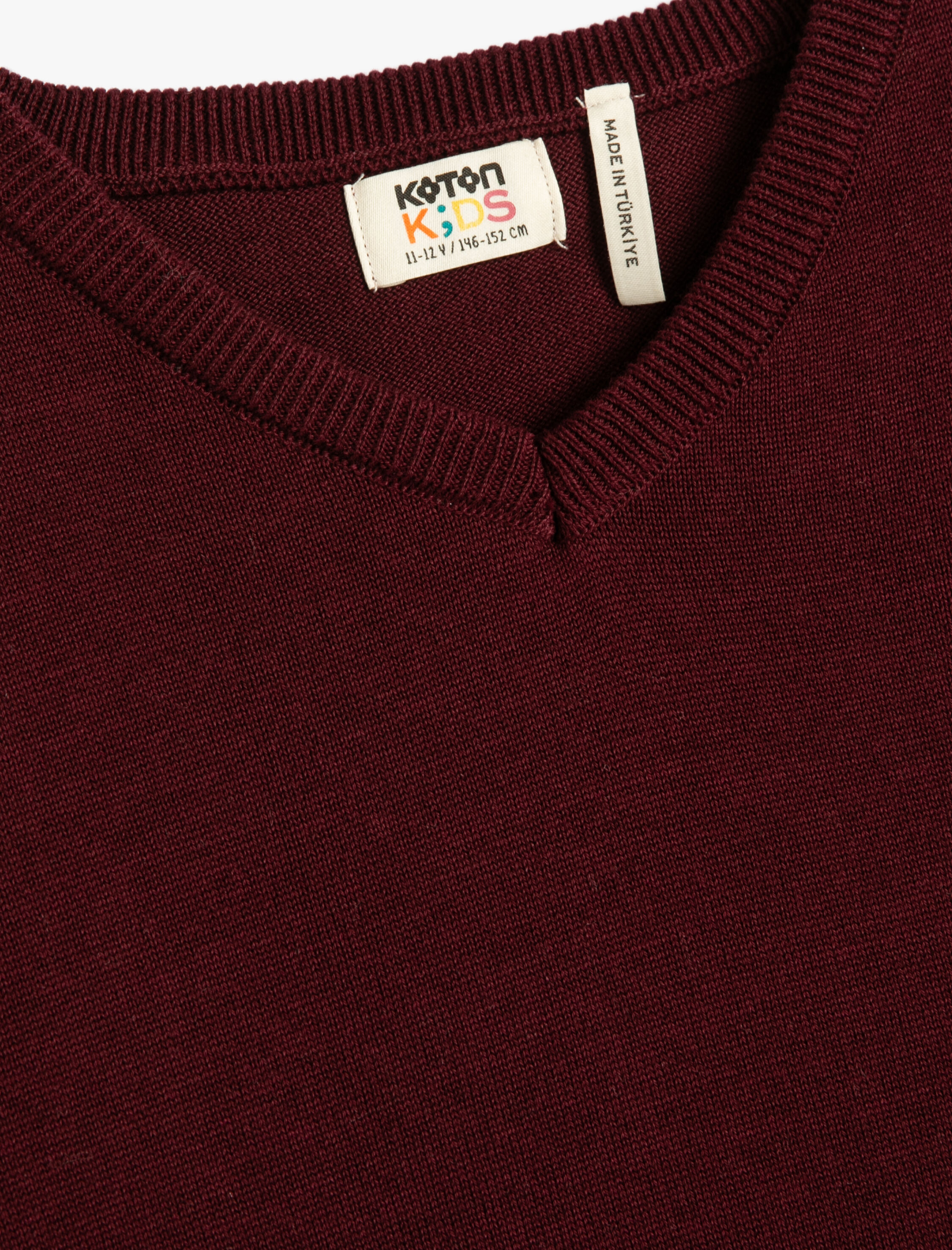  Erkek Çocuk Basic Kazak V Yaka Uzun Kollu Pamuklu