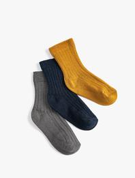 3'lü Renkli Çorap Seti Pamuklu