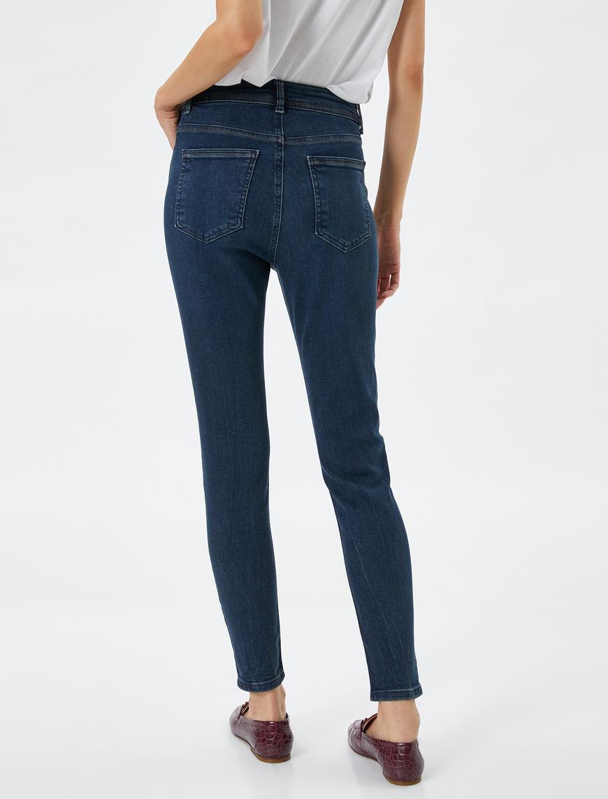   Yüksek Bel Skinny Kot Pantolon Dar Paça Dar Kesim Cepli - Carmen Jeans