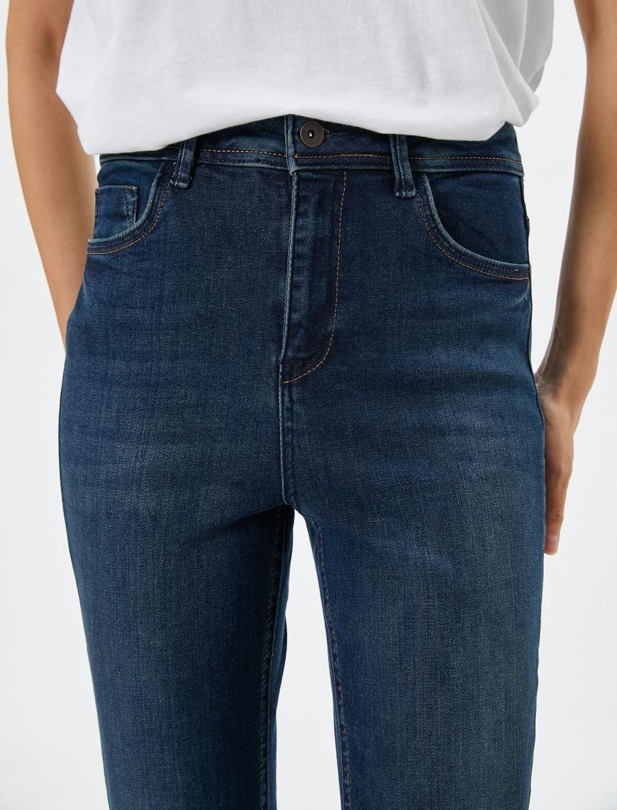   Yüksek Bel Skinny Kot Pantolon Dar Paça Dar Kesim Cepli - Carmen Jeans