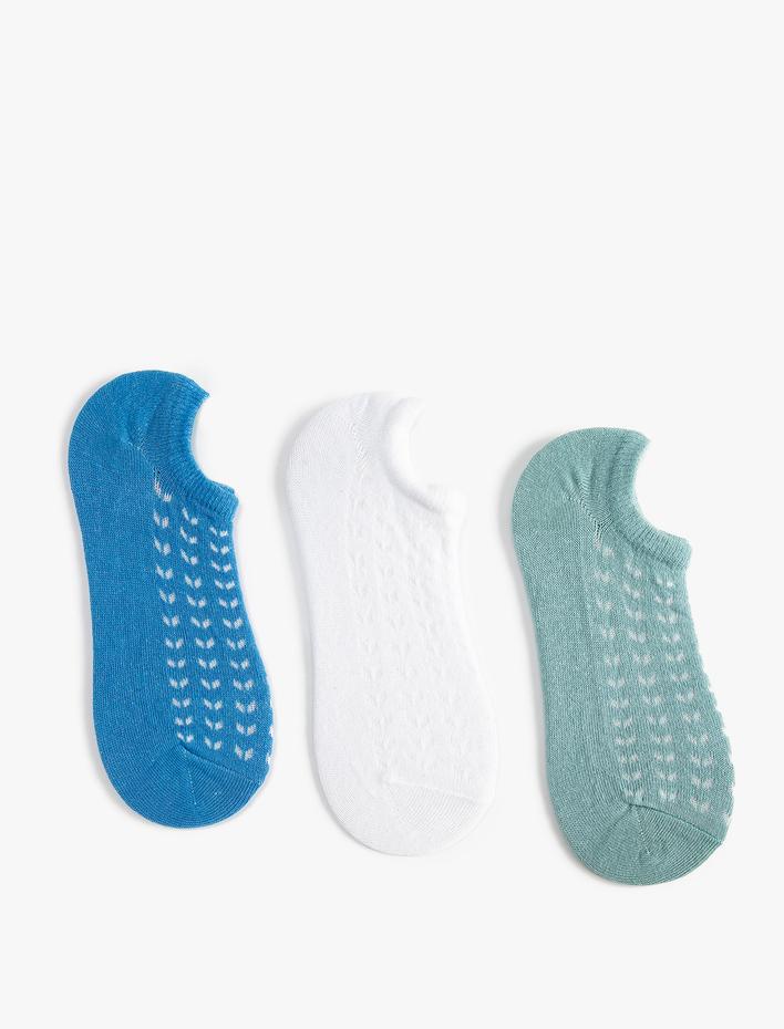 Kadın 3-Pack Textured Multicolor Bootie Socks Set