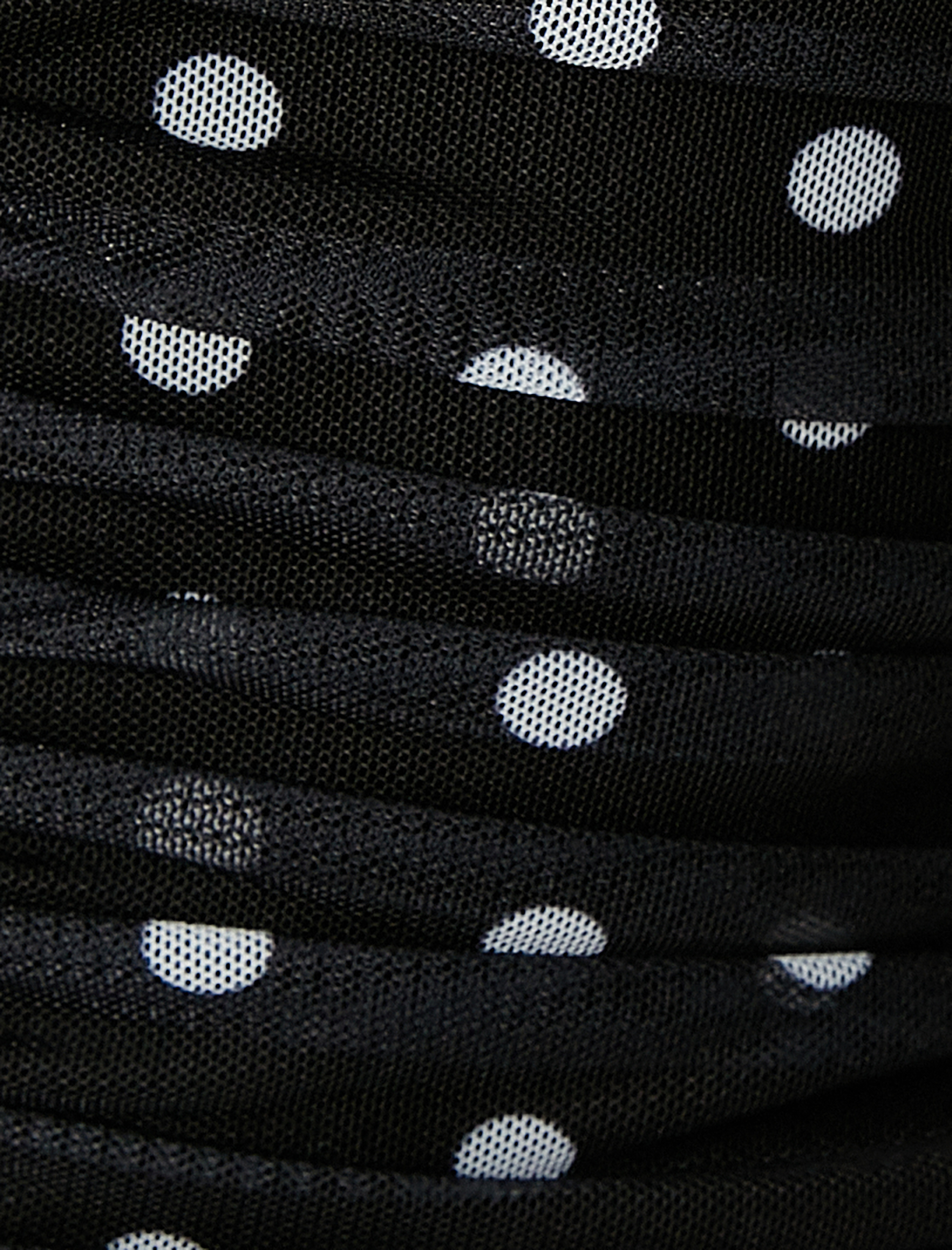   Mini Puantiyeli Elbise Drapeli İnce Askılı Fiyonk Detaylı