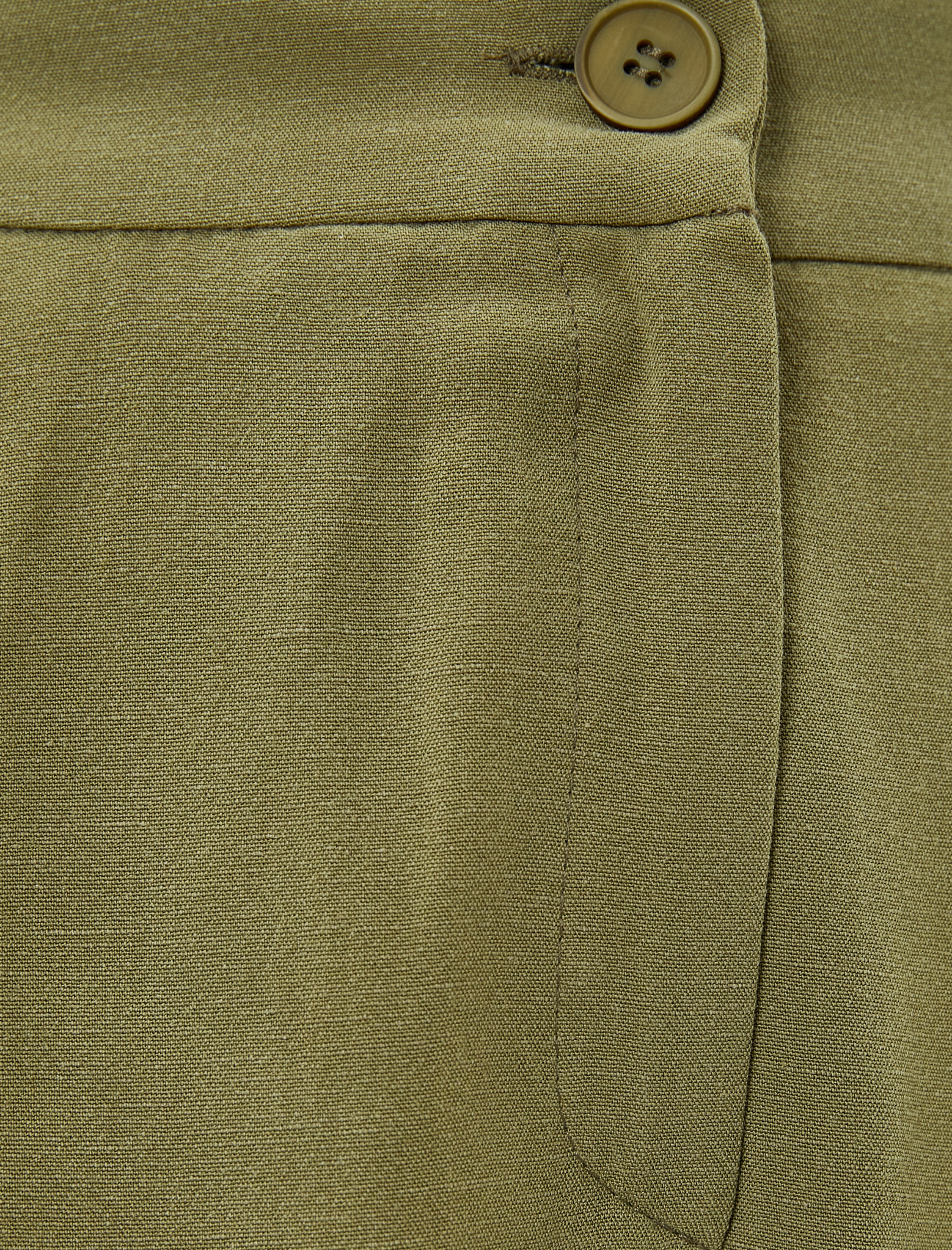   Mini Şort Yüksek Bel Cep Detaylı Düğmeli Viskon Karışımlı