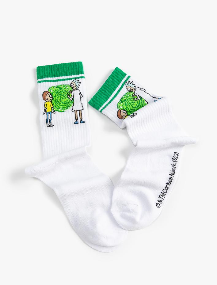 Erkek Rick and Morty Soket Çorap Lisanslı Baskılı