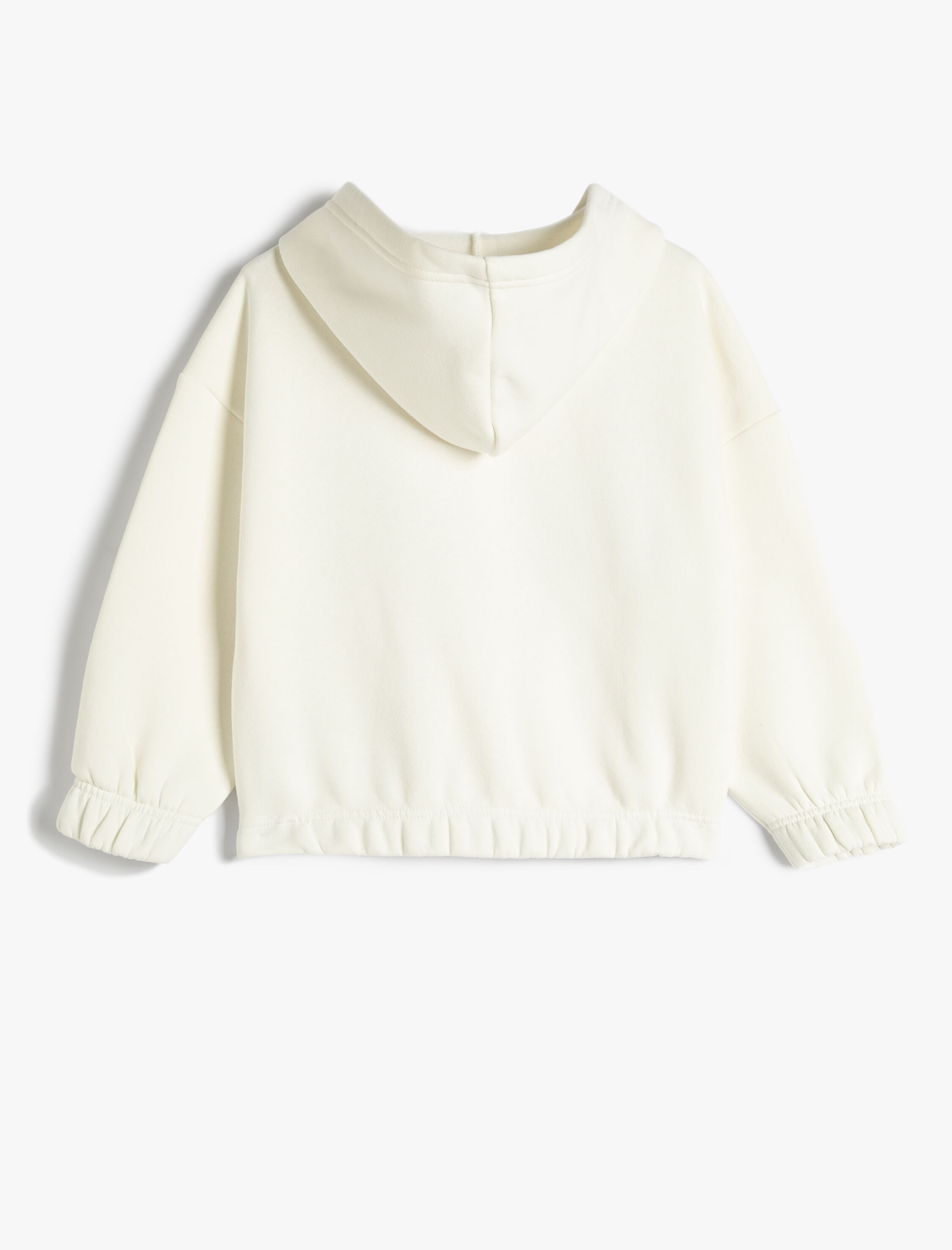  Kız Çocuk Sweatshirt Kapşonlu Kelebek Baskılı Şardonlu