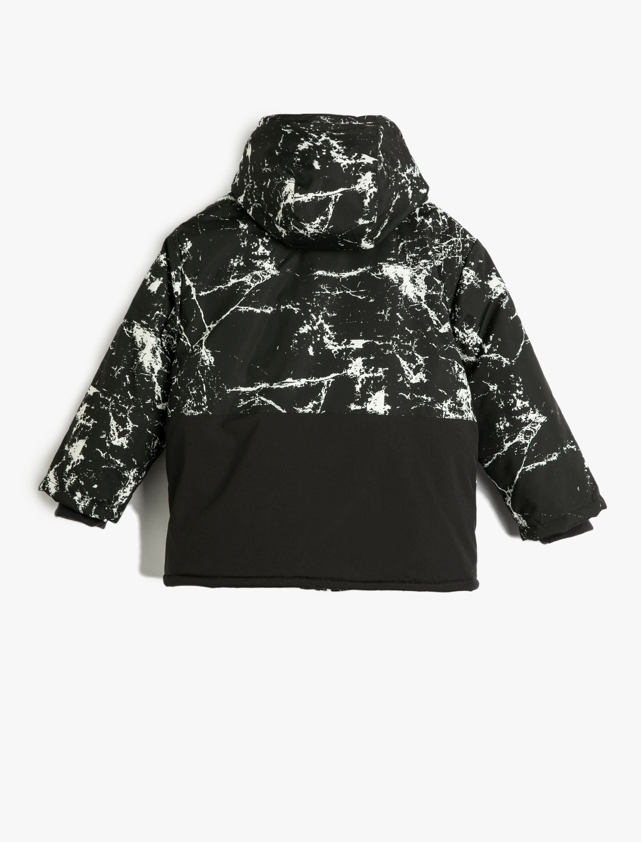  Erkek Çocuk Şişme Mont Kapşonlu Peluş Astarlı Cepli