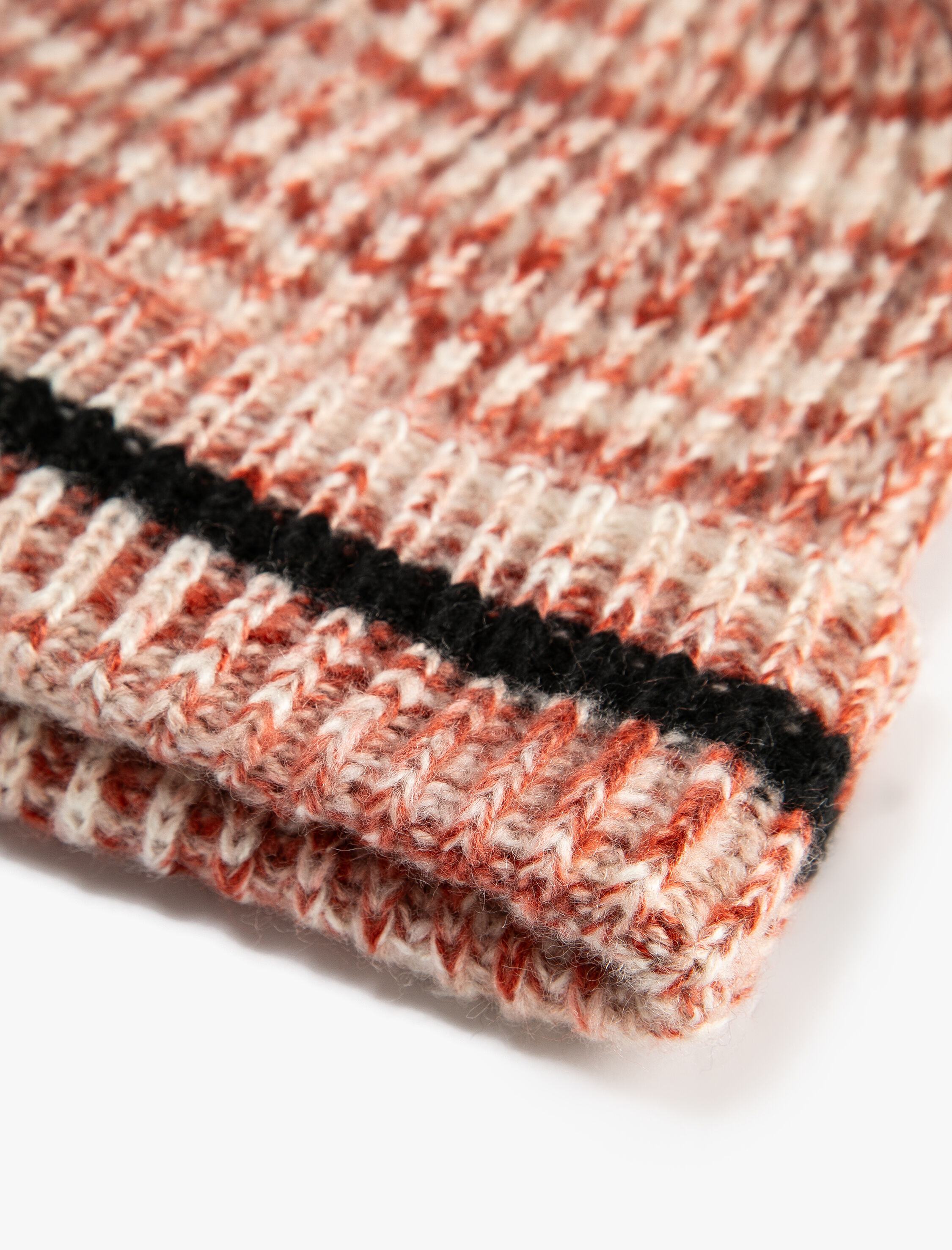  Kadın Örgü Bere Çizgi Detaylı Kenarları Katlı