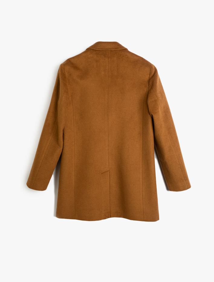  Kaşe Kaban Cep Detaylı Düğmeli