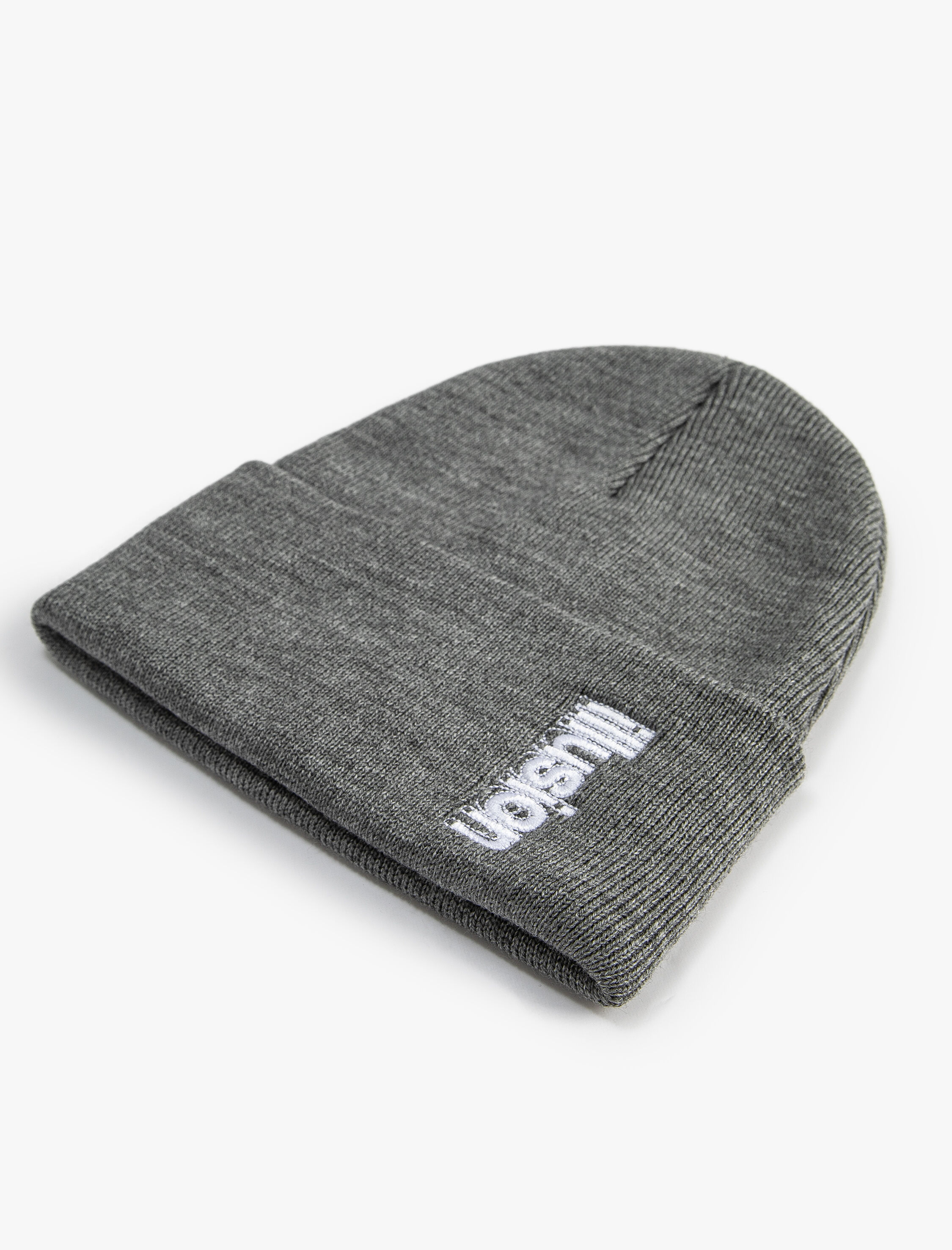 Erkek Örgü Bere Katlamalı Slogan İşlemeli