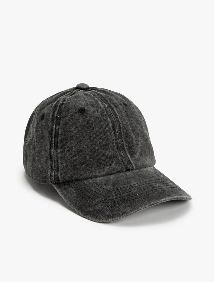 Erkek Yıkamalı Kep Şapka Dikiş Detaylı Pamuklu