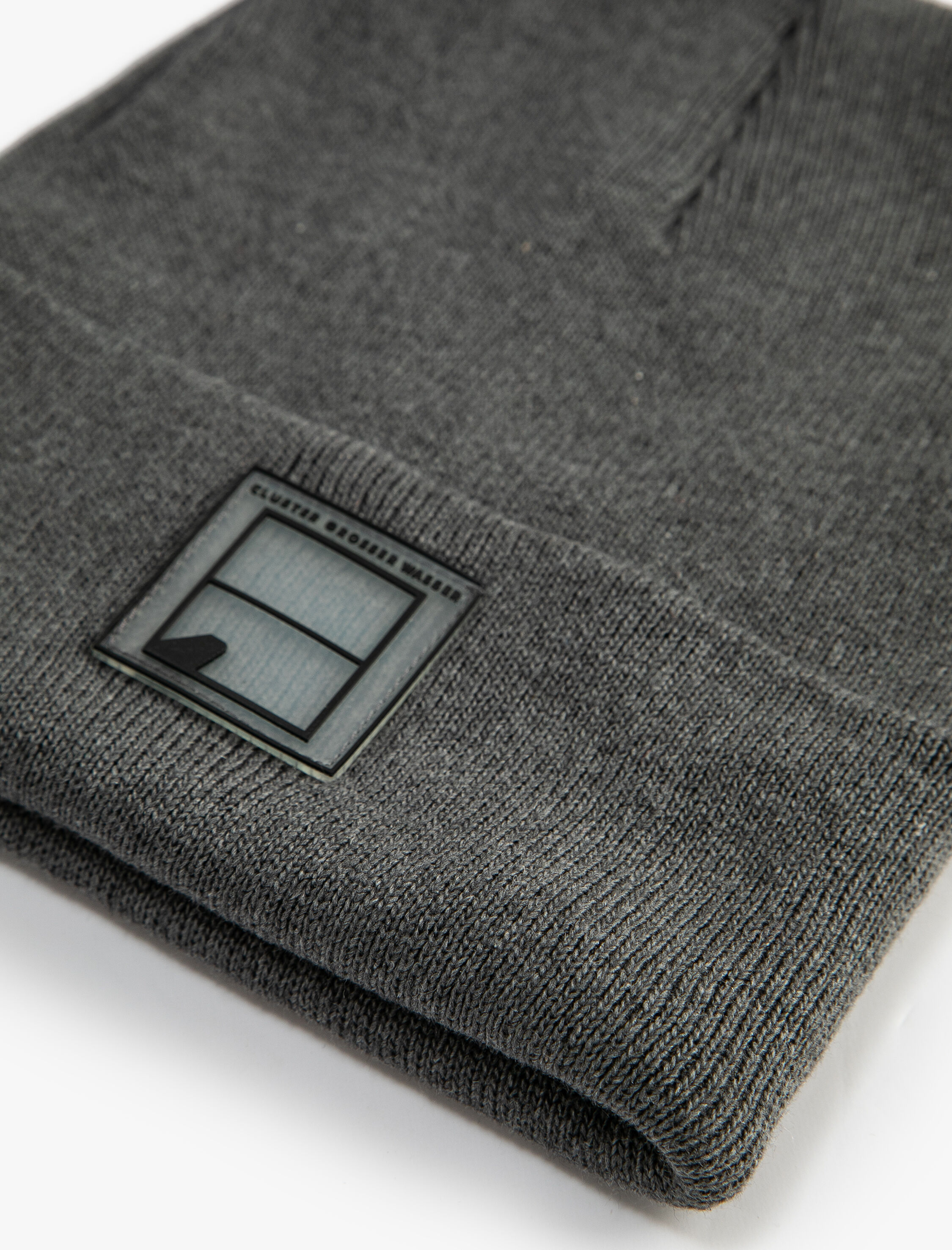 Erkek Örgü Bere Katlamalı Etiket İşlemeli