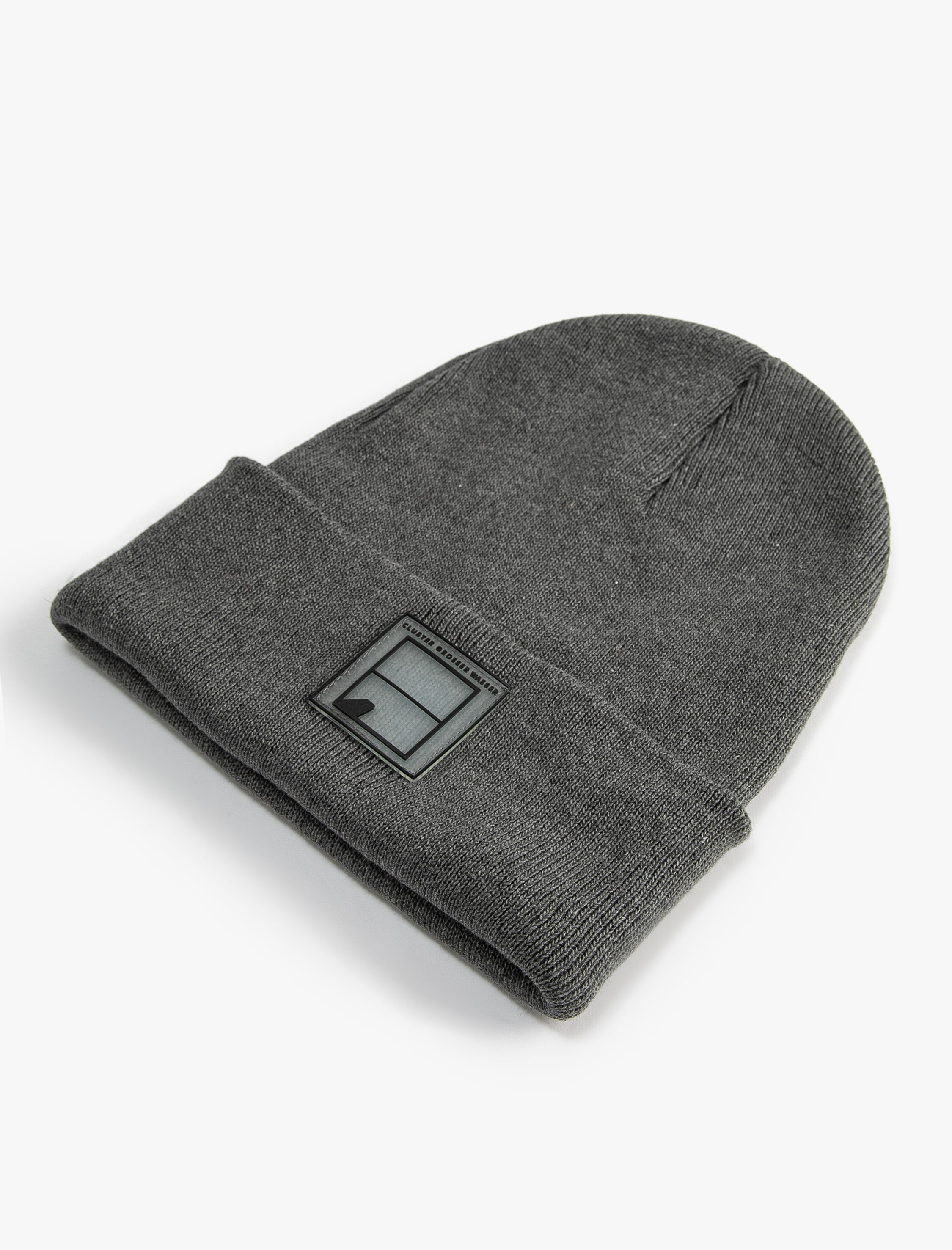 Erkek Örgü Bere Katlamalı Etiket İşlemeli