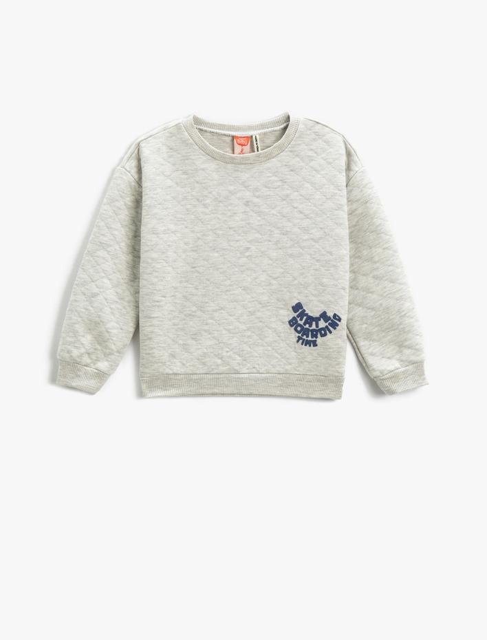 Erkek Bebek Kapitone Sweatshirt Bisiklet Yaka