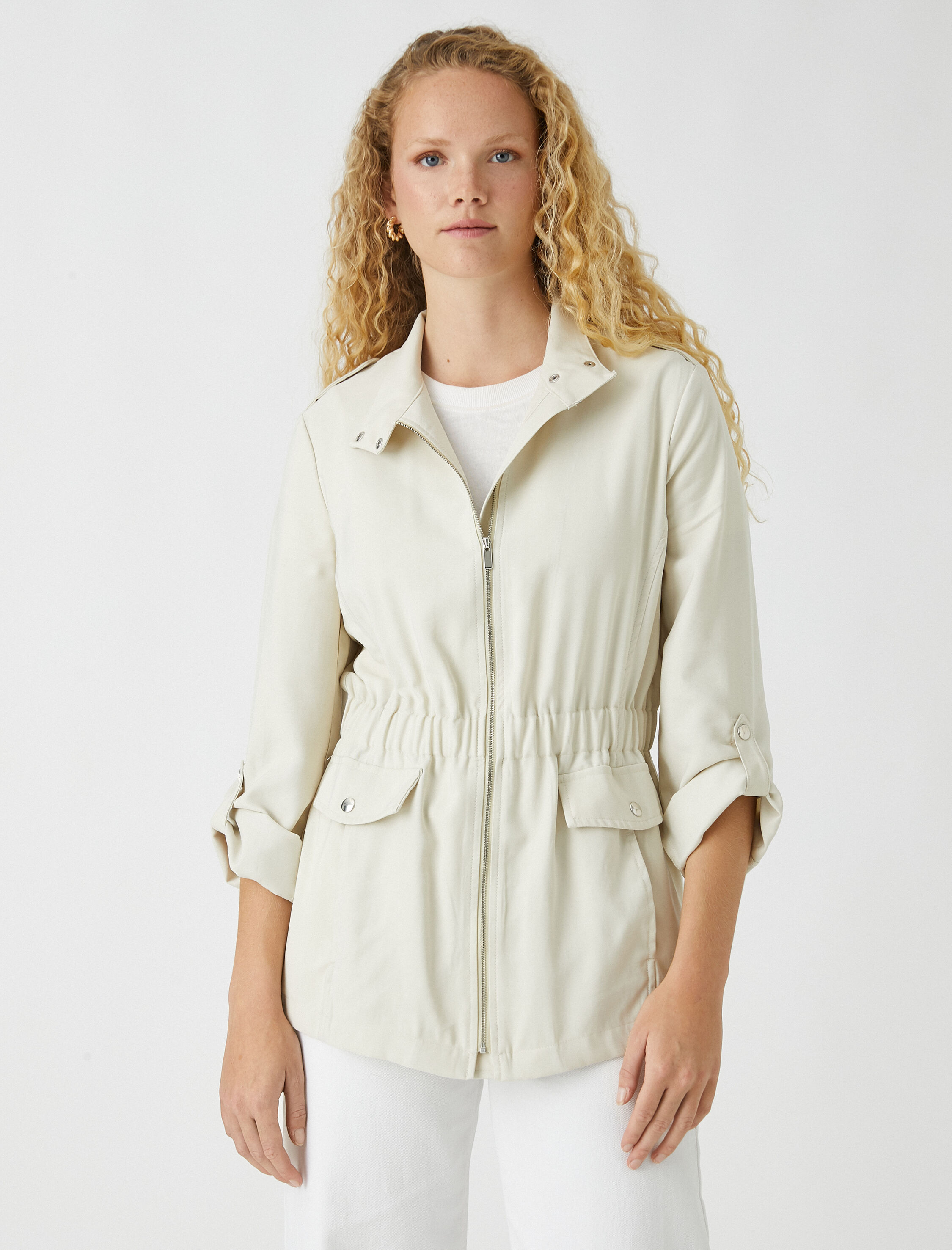   Fermuarlı Mevsimlik Mont İpek Görünümlü