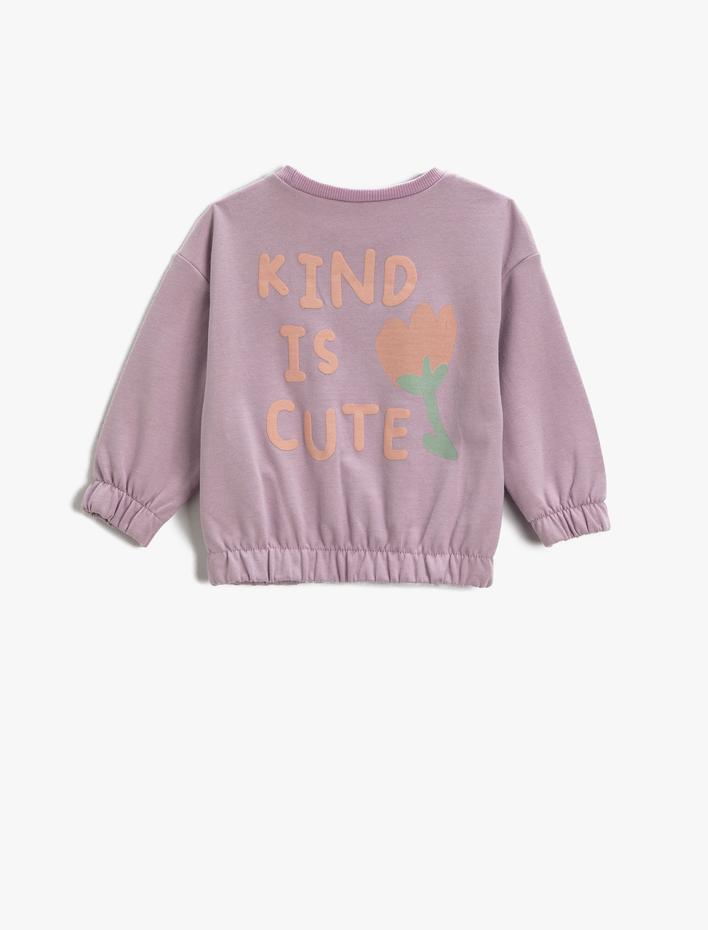 Kız Bebek Baskılı Sweatshirt Pamuklu