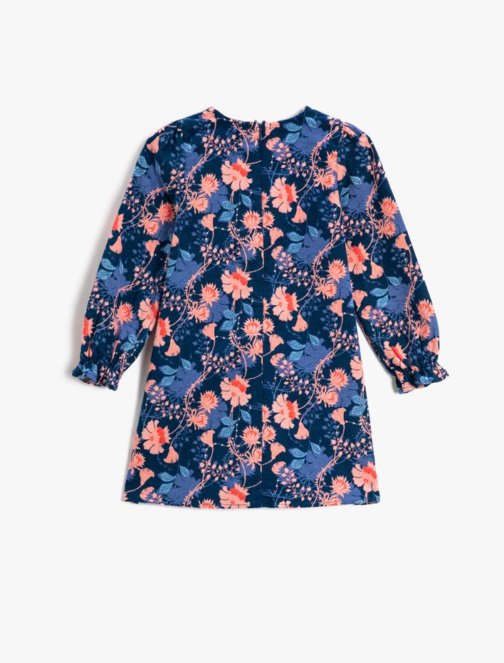 Kız Çocuk Çiçekli Uzun Kollu Elbise
