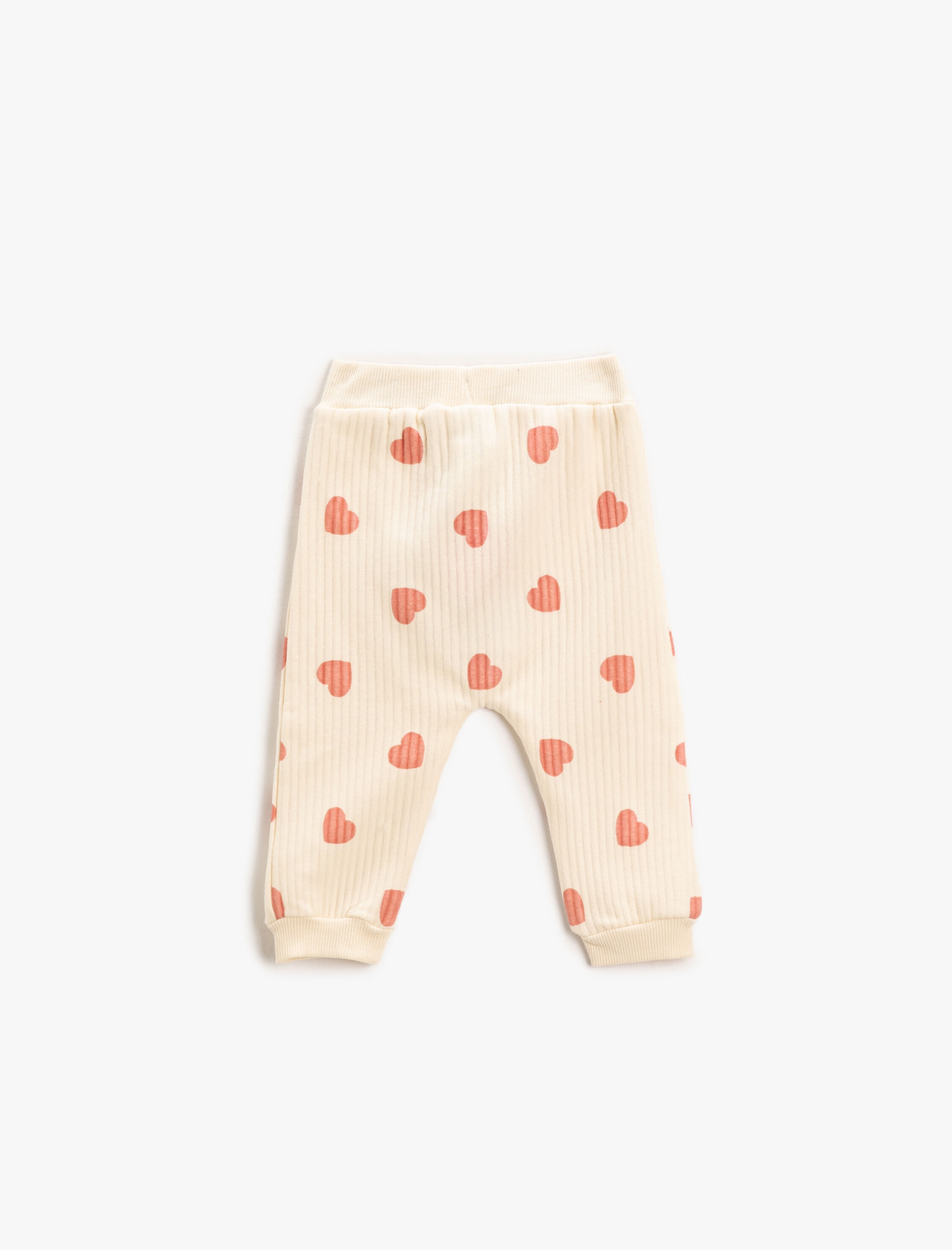 Kız Bebek Kalp Baskılı Eşofman Altı Ribanalı