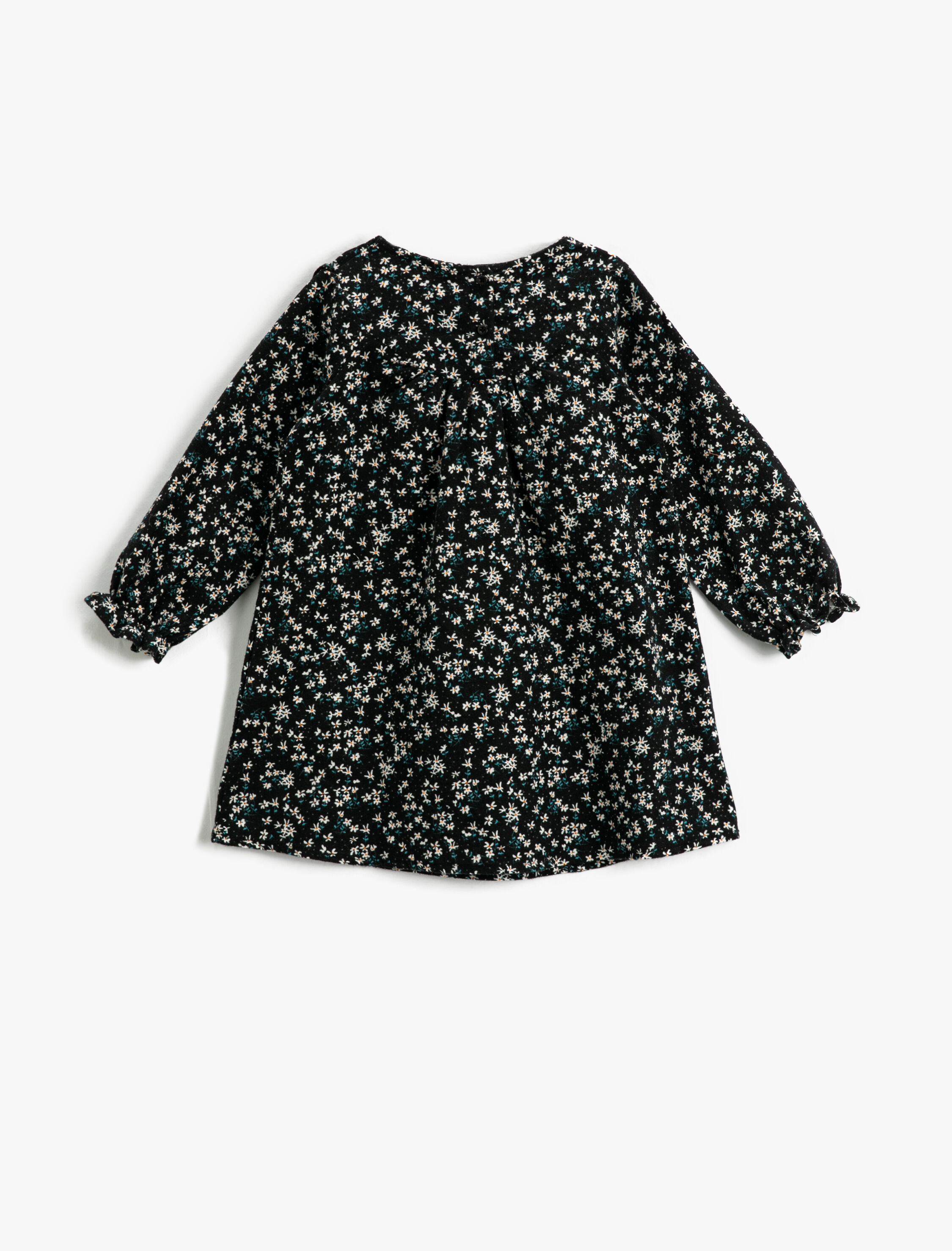  Kız Bebek Çiçekli Elbise Uzun Kollu Pamuklu