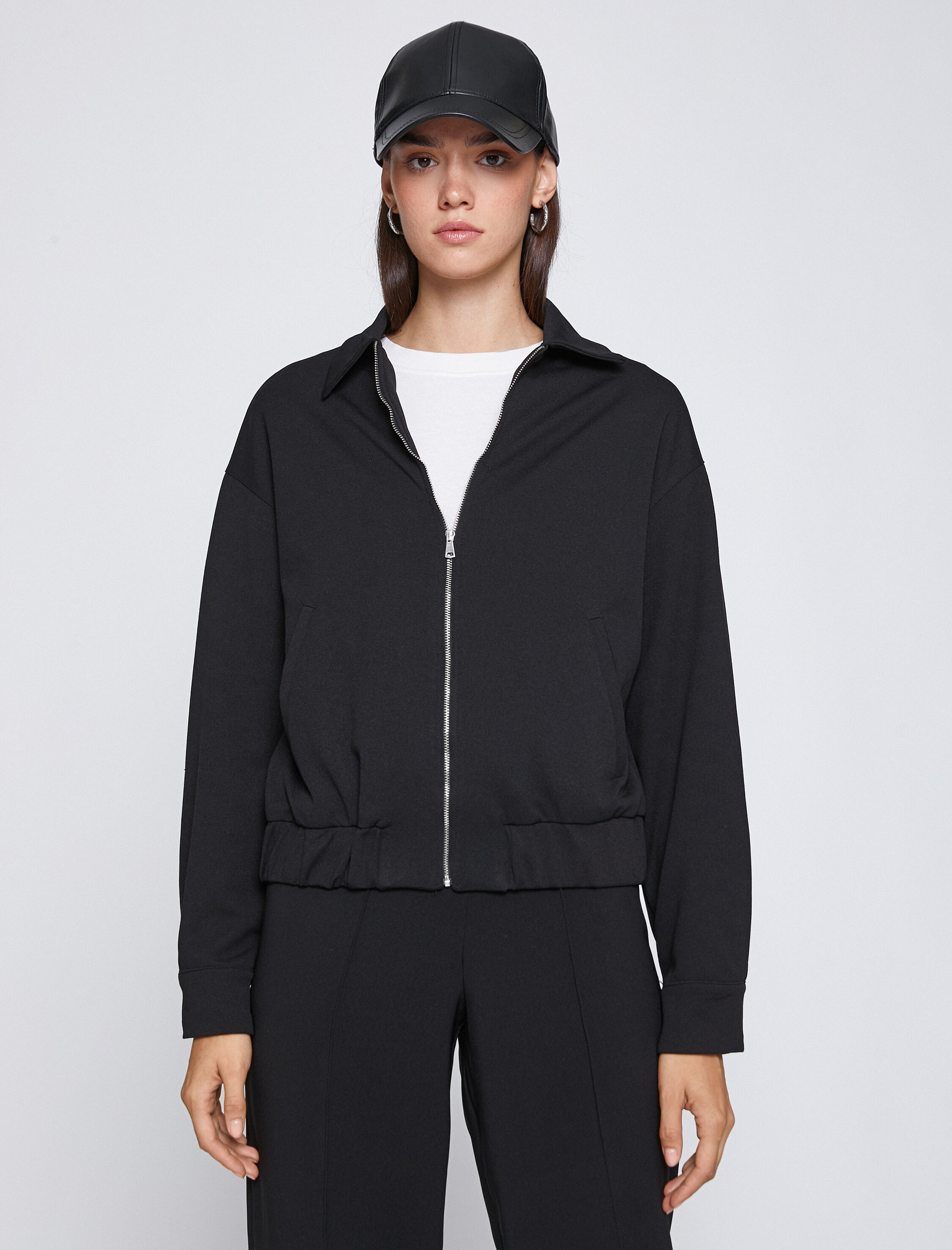   Fermuarlı Bomber Ceket Gömlek Yaka