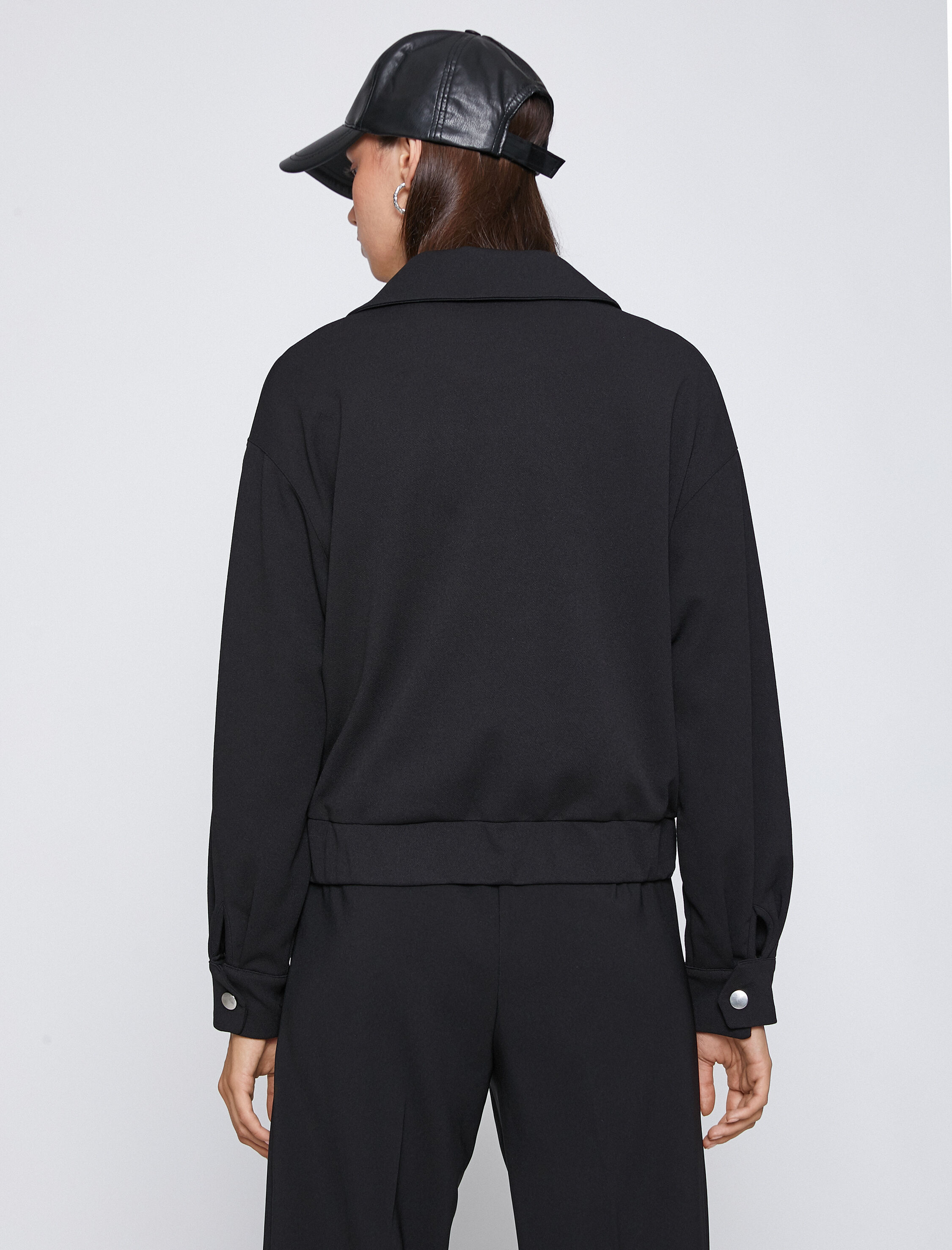   Fermuarlı Bomber Ceket Gömlek Yaka