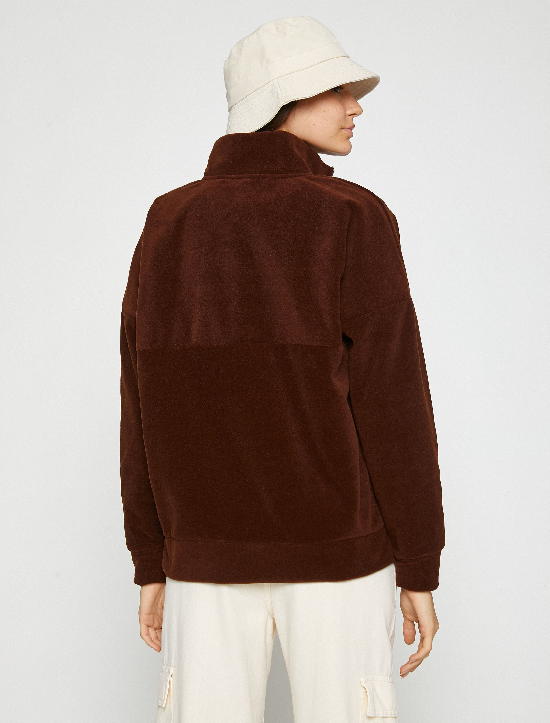   Polar Sweatshirt Fermuarlı Dik Yaka