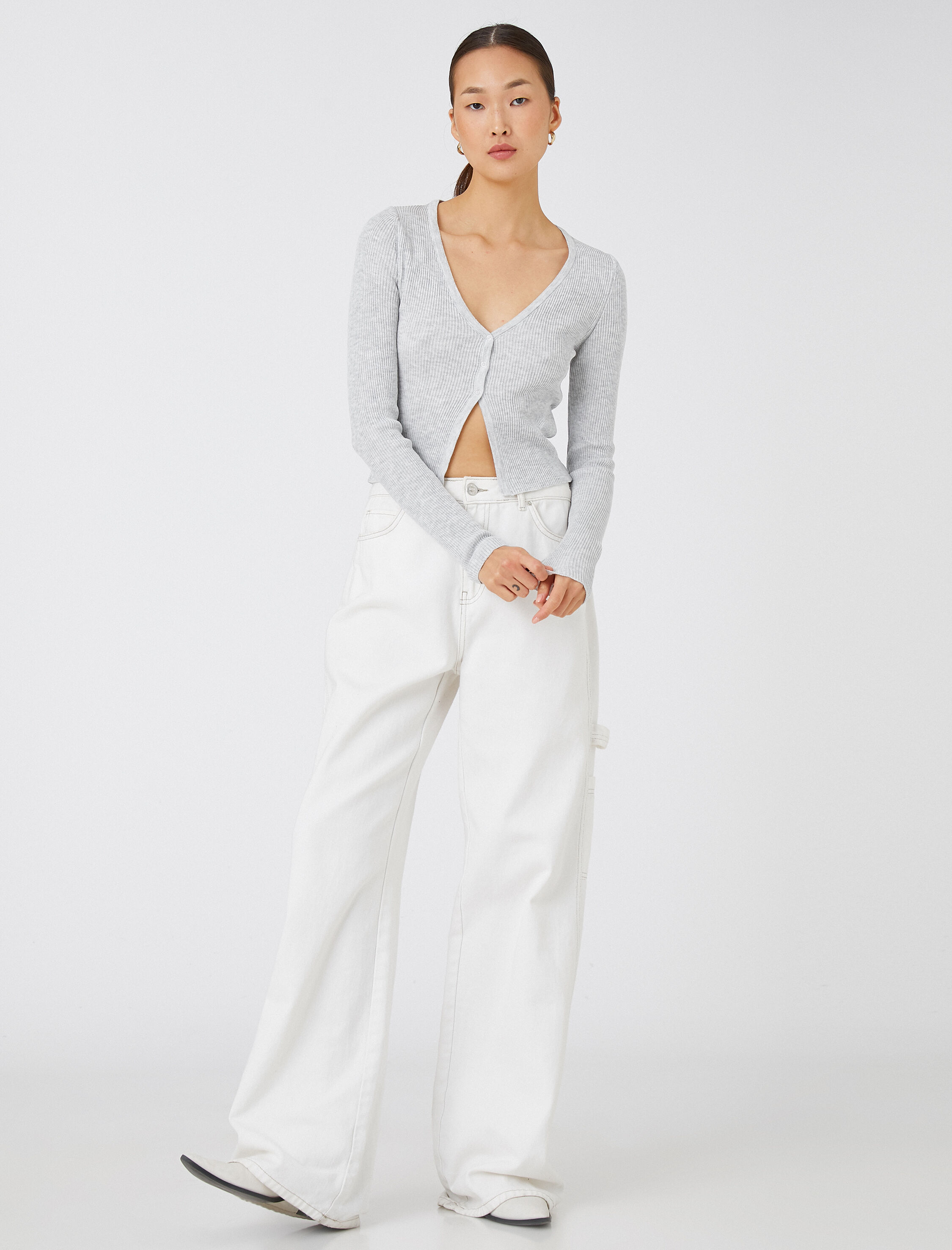   Triko Hırka Çıtçıtlı Dar Kesim